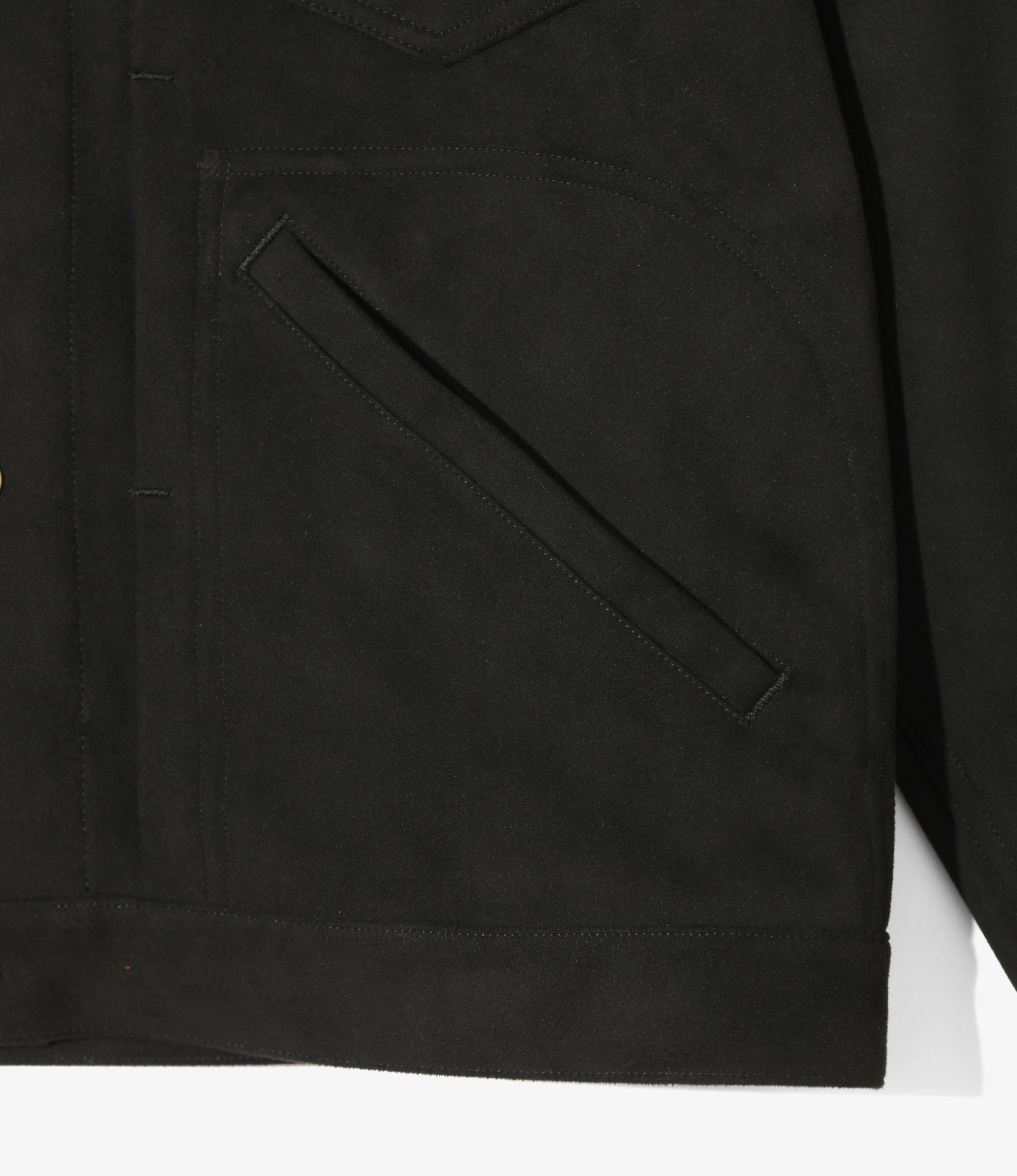 Penny Jean Jacket - Black - Synthetic Suede