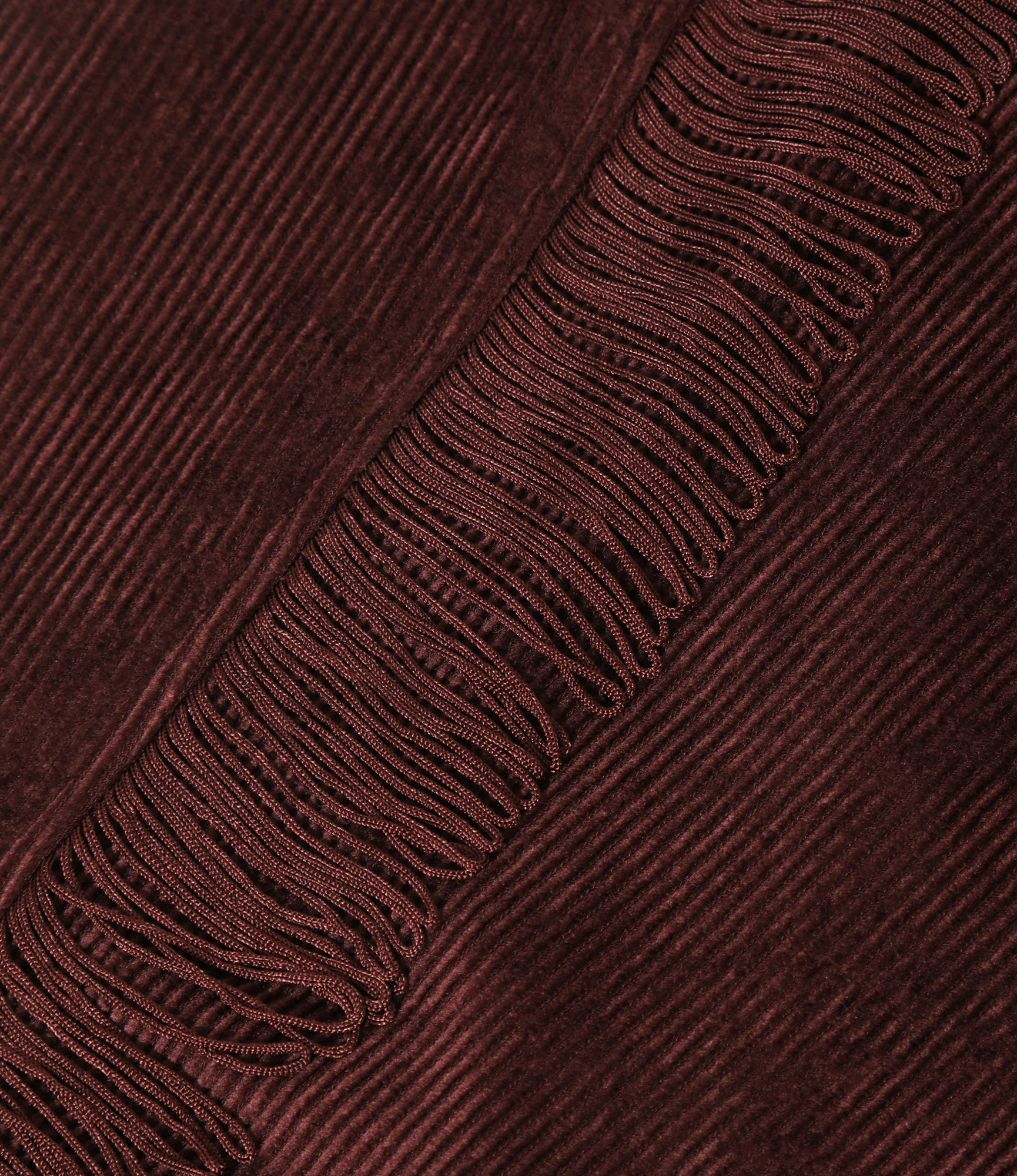 Fringe String Pant - Burgundy - Rayon Corduroy