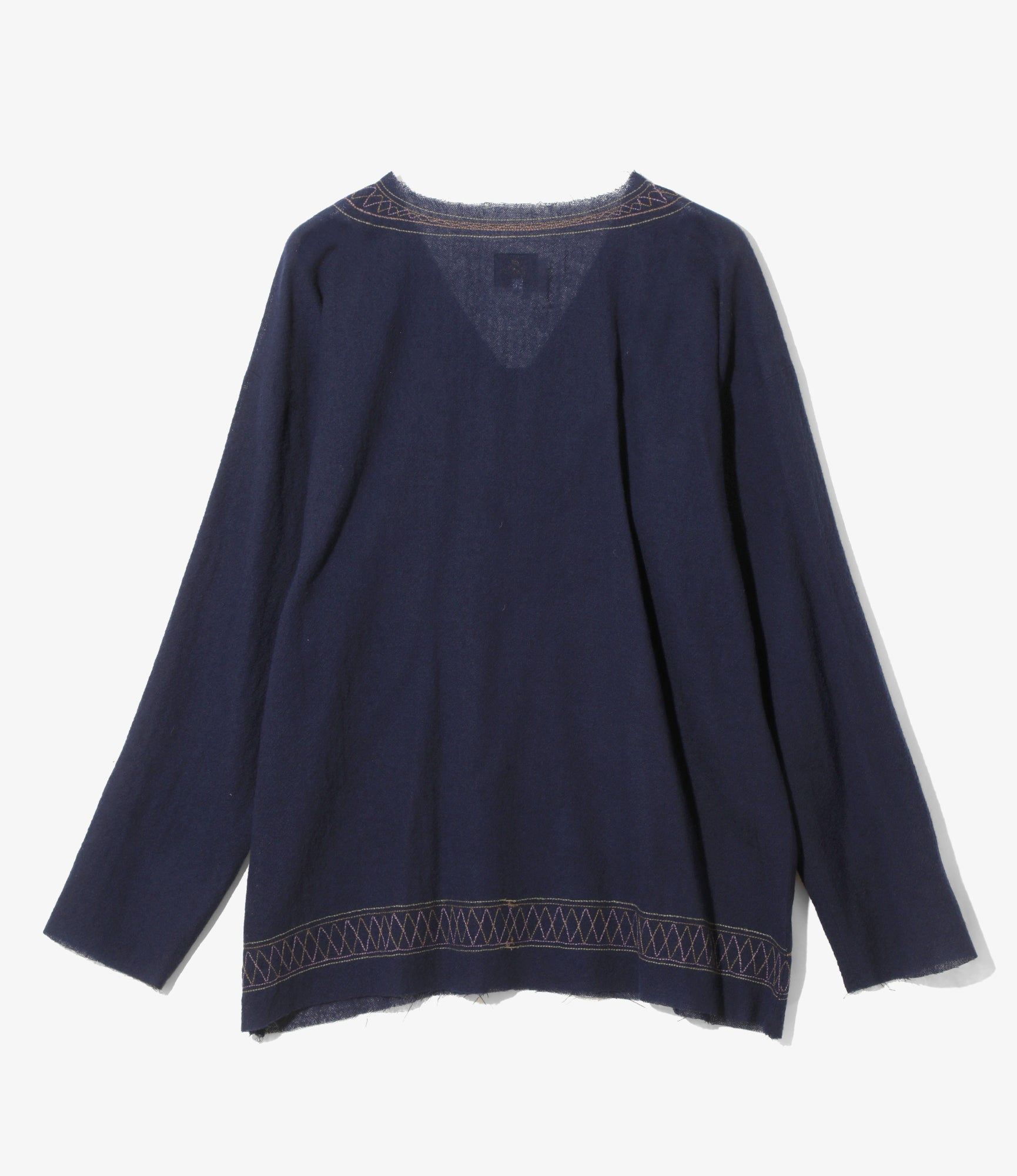 Women's Tunic Shirt - Navy - Wool Gauze