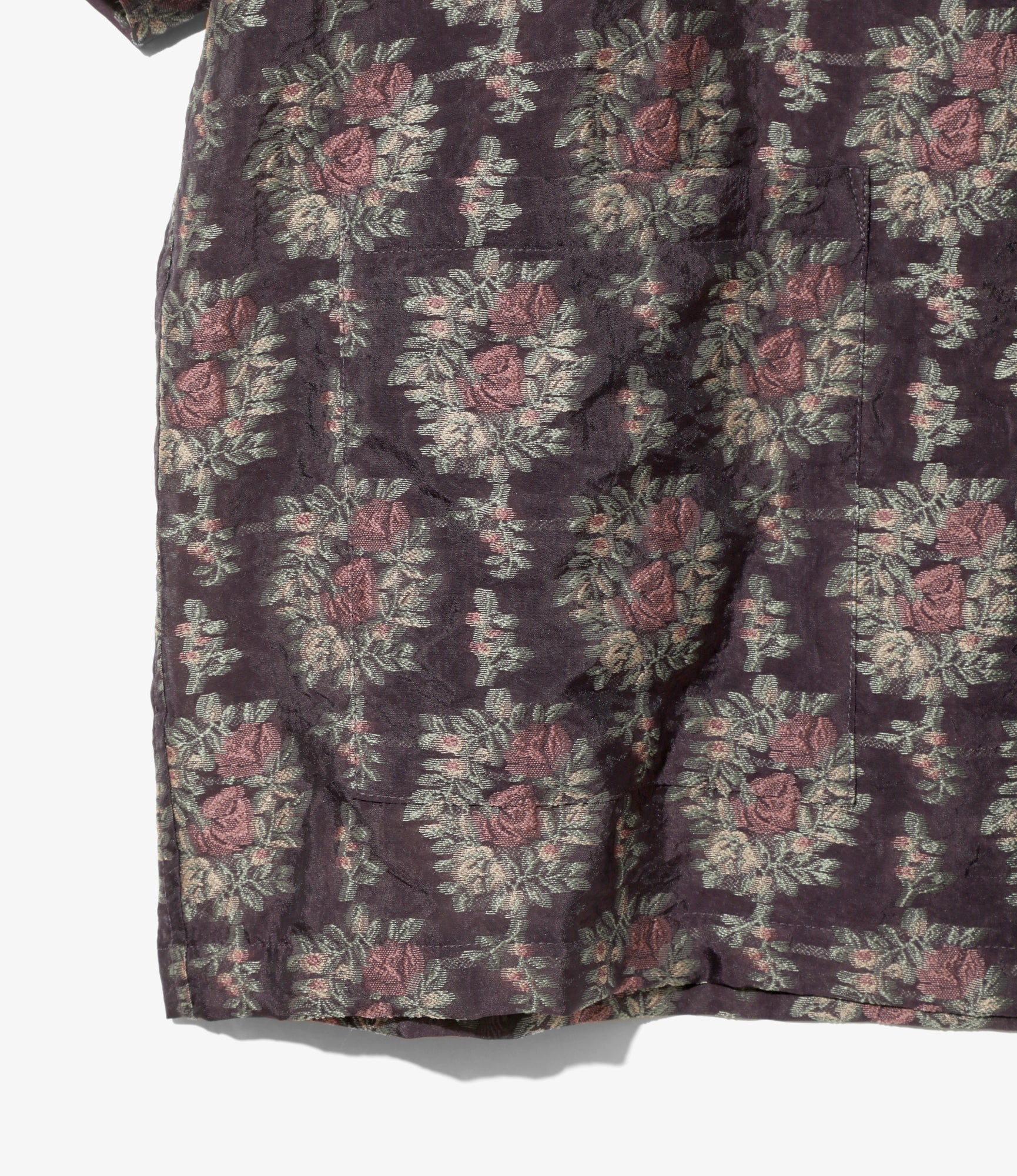 Cabana Shirt - Purple - Floral Cut Jacquard