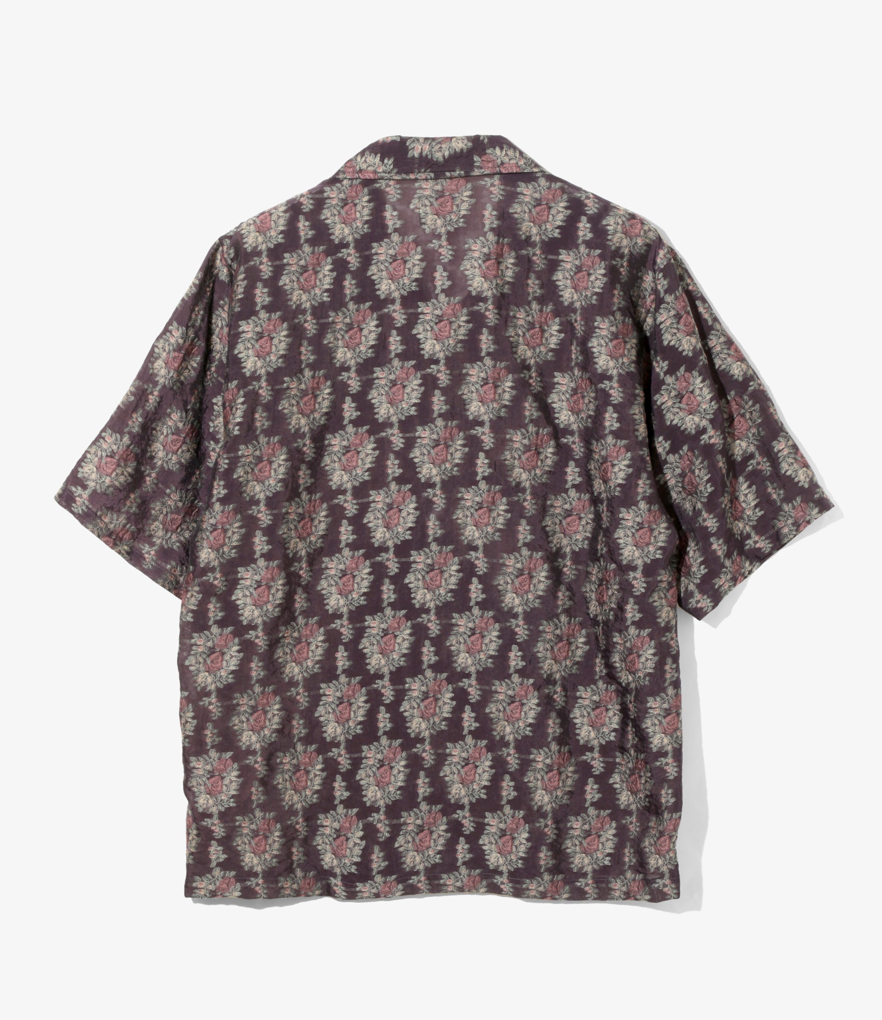 Cabana Shirt - Purple - Floral Cut Jacquard