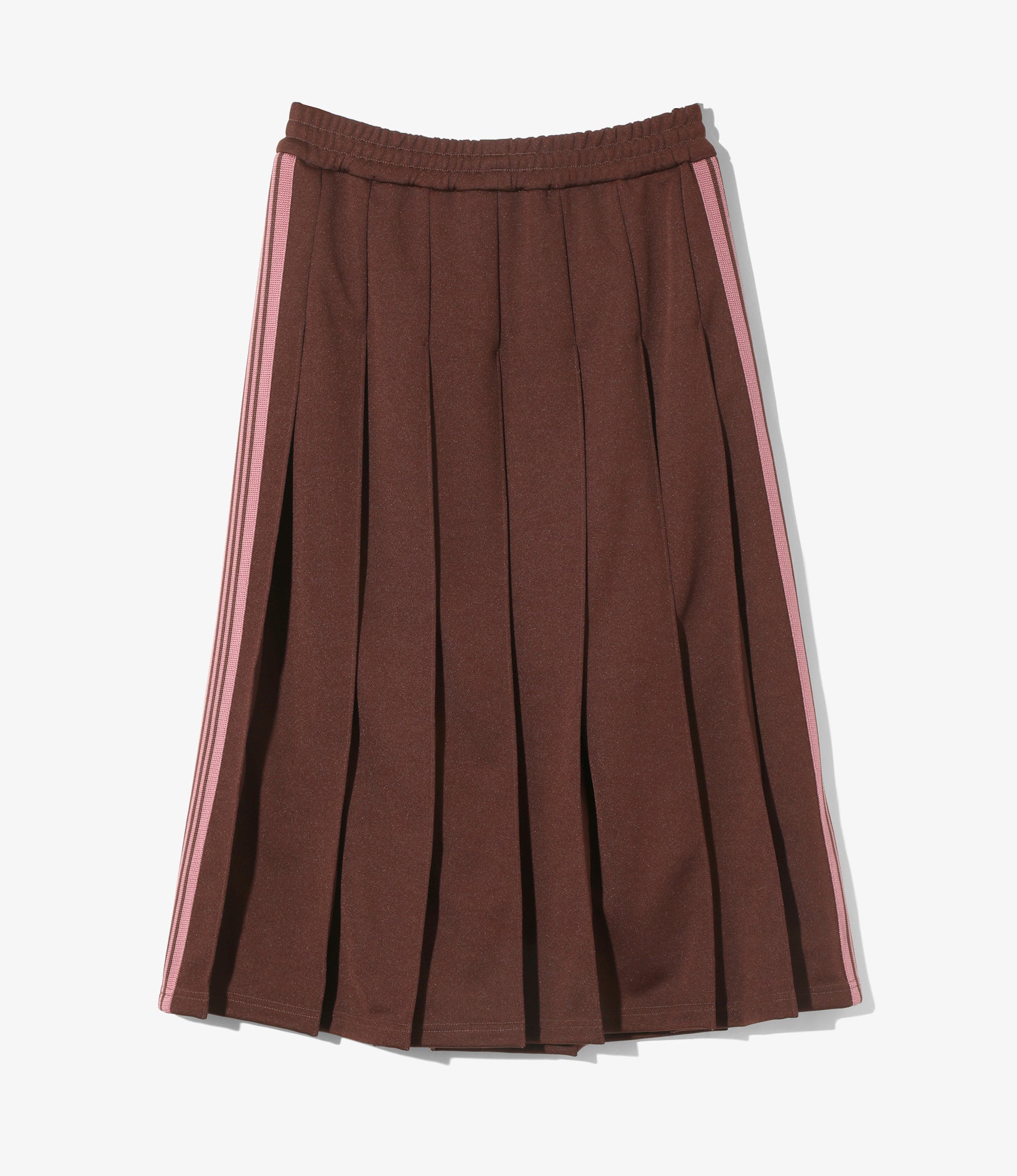 Women's Pleated Track Skirt - Brown - Poly Smooth
