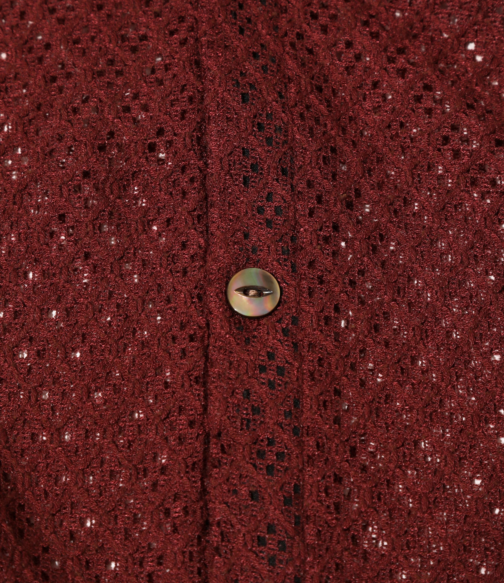 V-Neck Cardigan - Burgundy - PE/W Raschel Lace