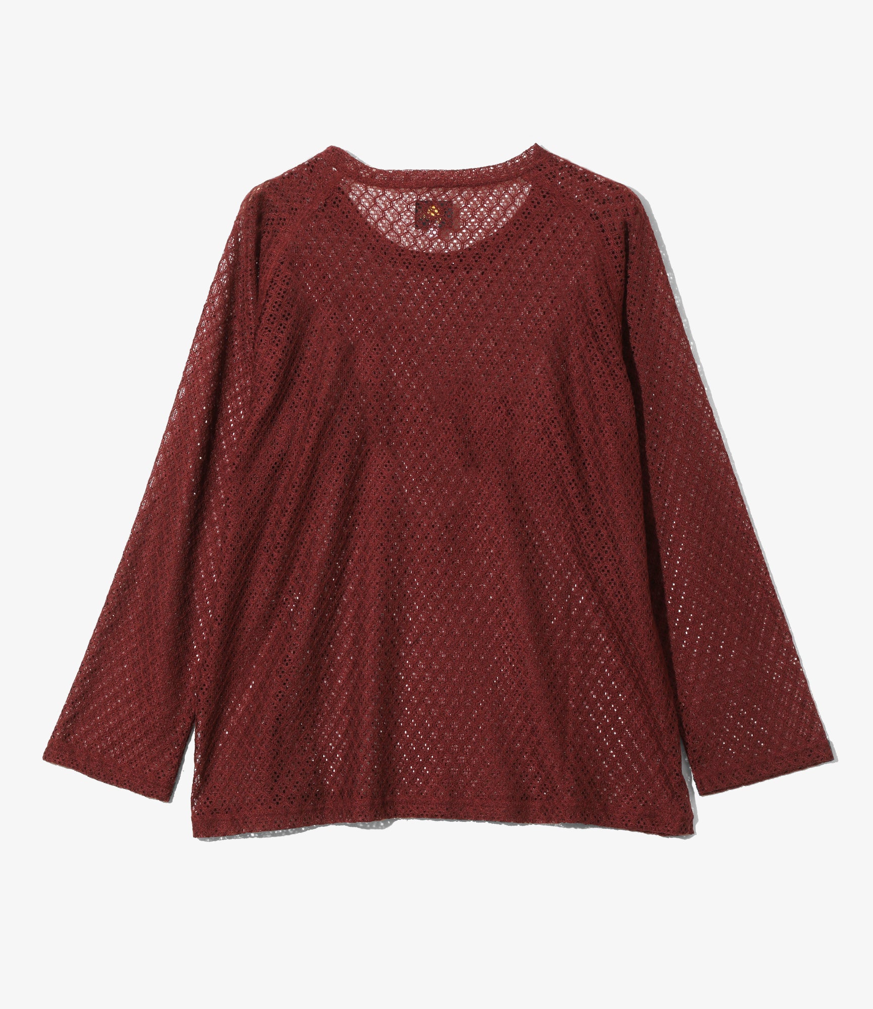 L/S U-Neck Tee - Burgundy - PE/W Raschel Lace