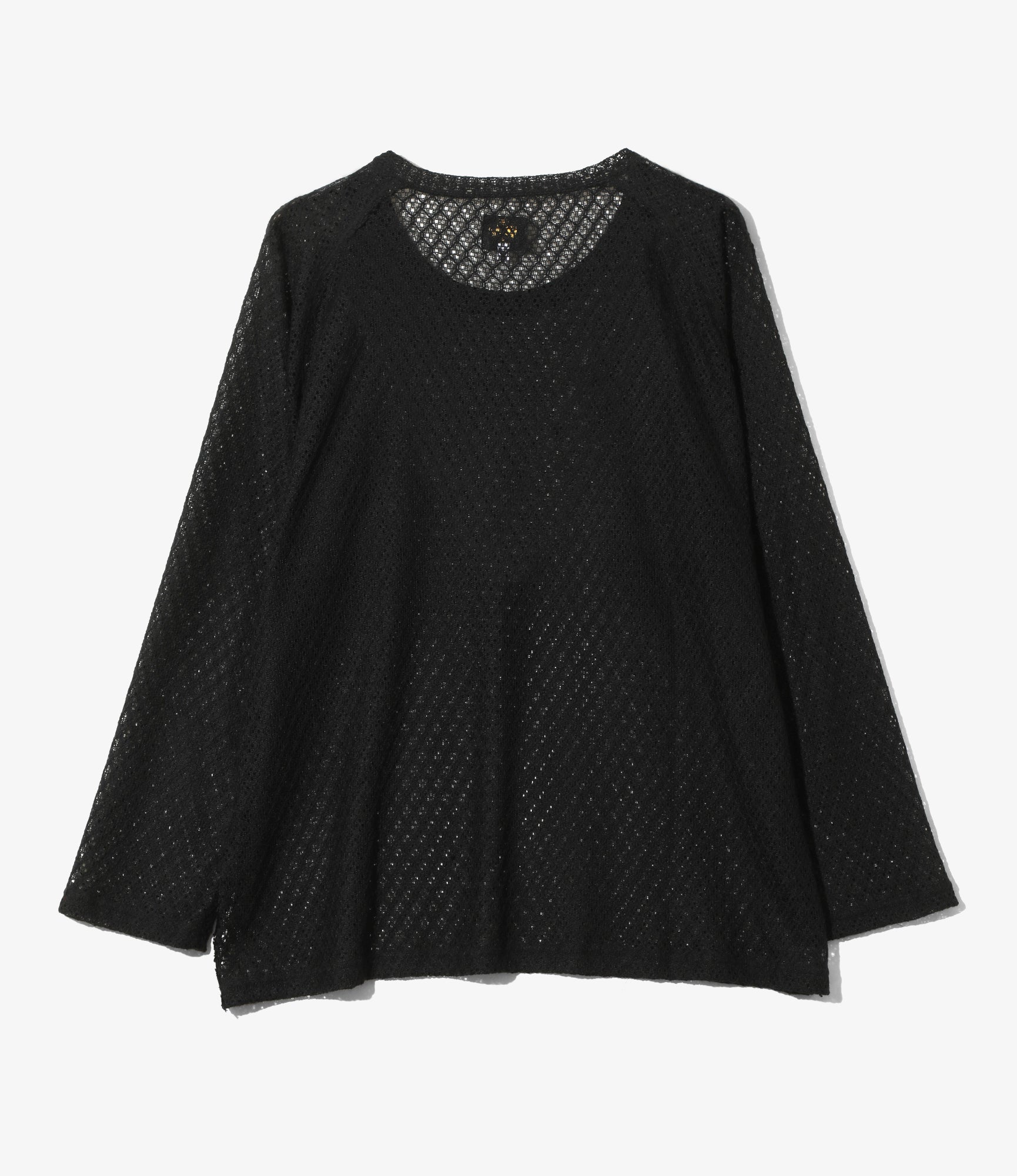 L/S U-Neck Tee - Black - PE/W Raschel Lace