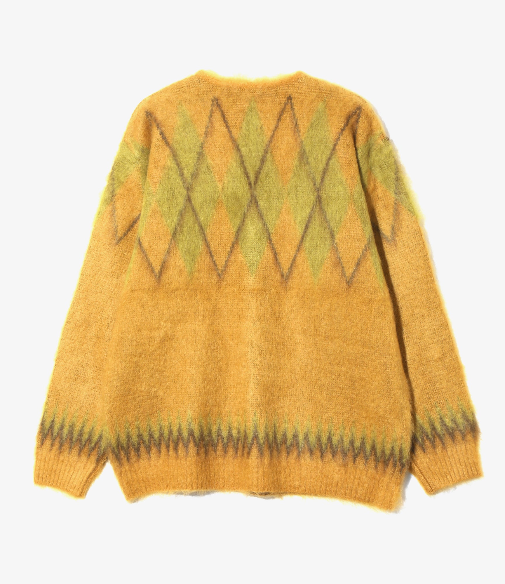 Mohair Cardigan - Mustard - Argyle
