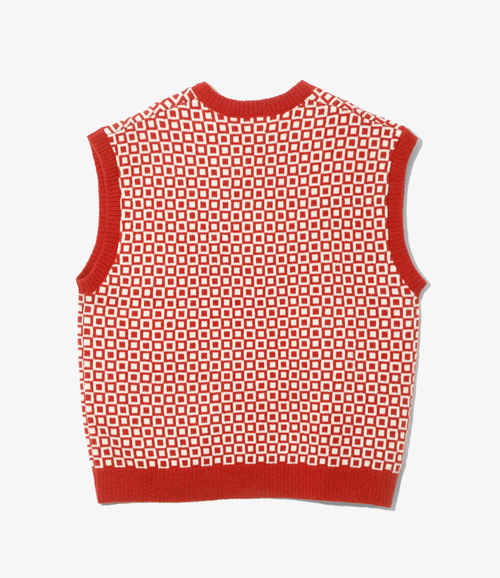 Needles - Shetland Knit Vest - Red - Plaid | Nepenthes New York
