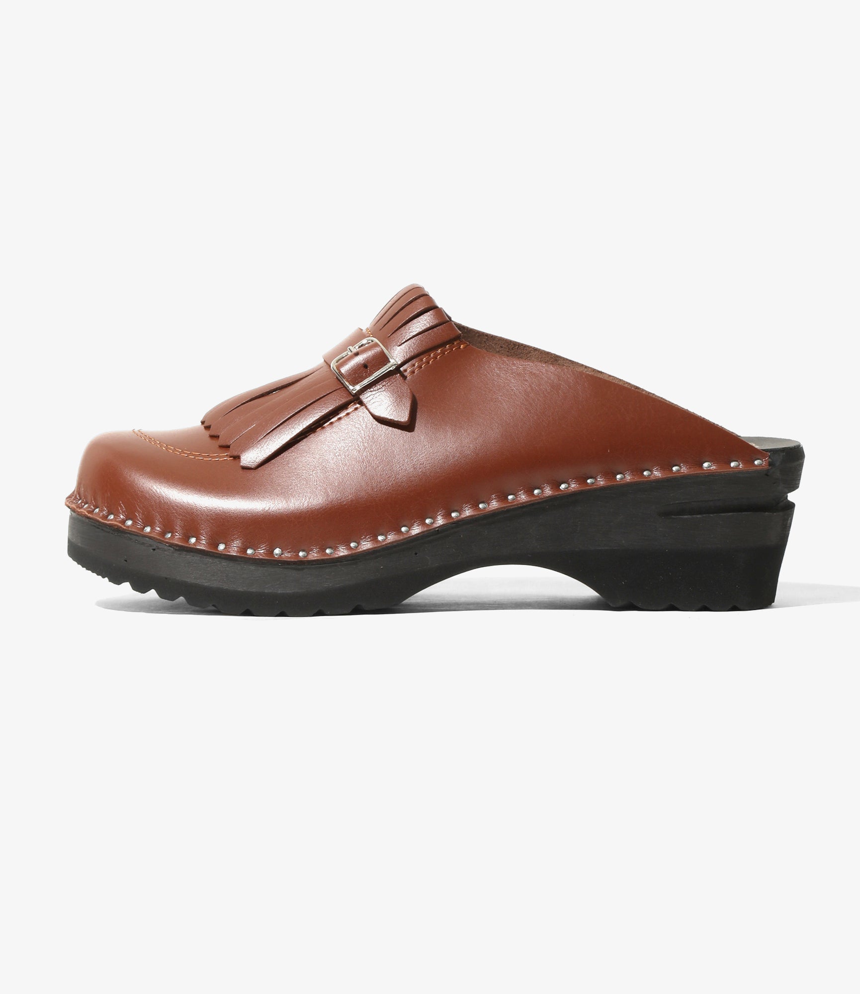 Needles x Troentorp - Kilt Fringe Clog - Rusty Brown / Black Ideal
