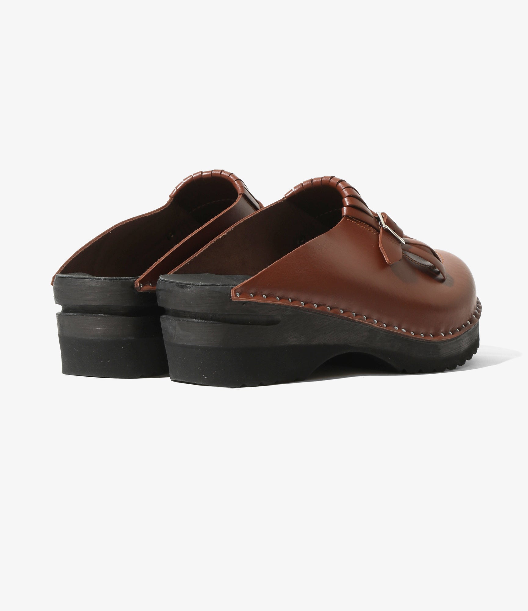 Needles x Troentorp - Kilt Fringe Clog - Rusty Brown / Black Ideal