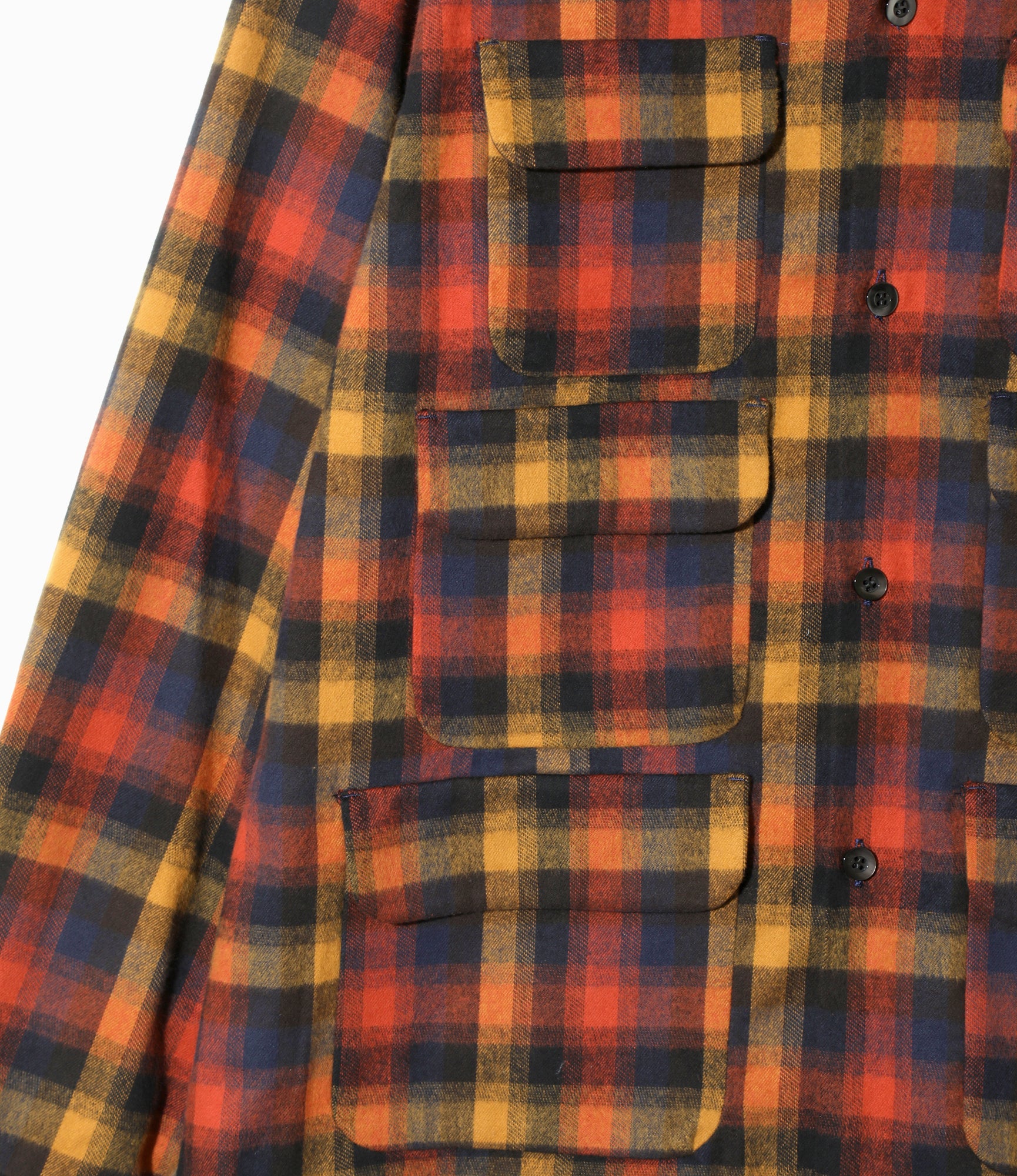 6 Pocket Shirt - Red - Cotton Plaid