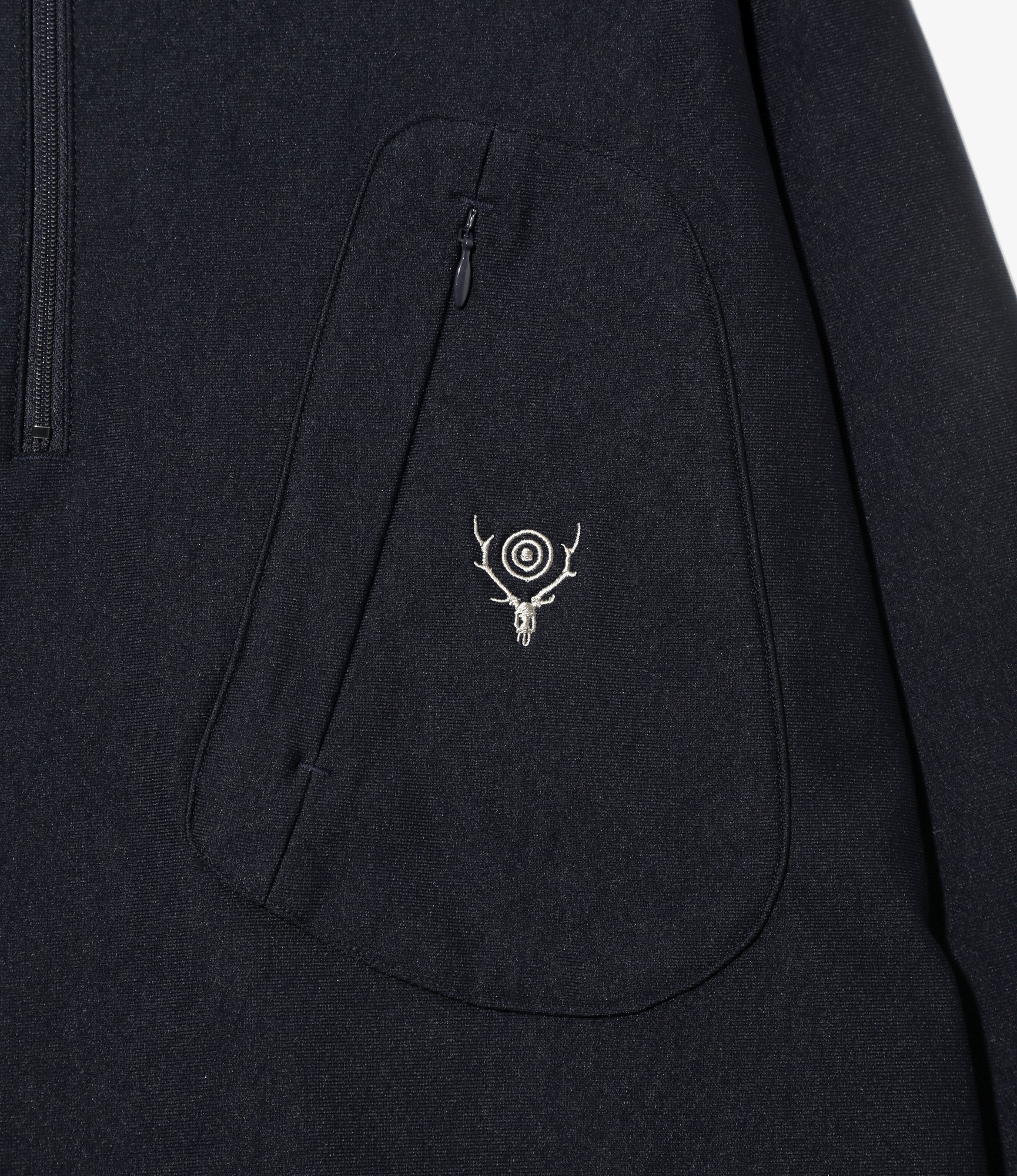 South2 West8 - Zipped Pullover Scouting Shirt - Navy - N/PE/PU