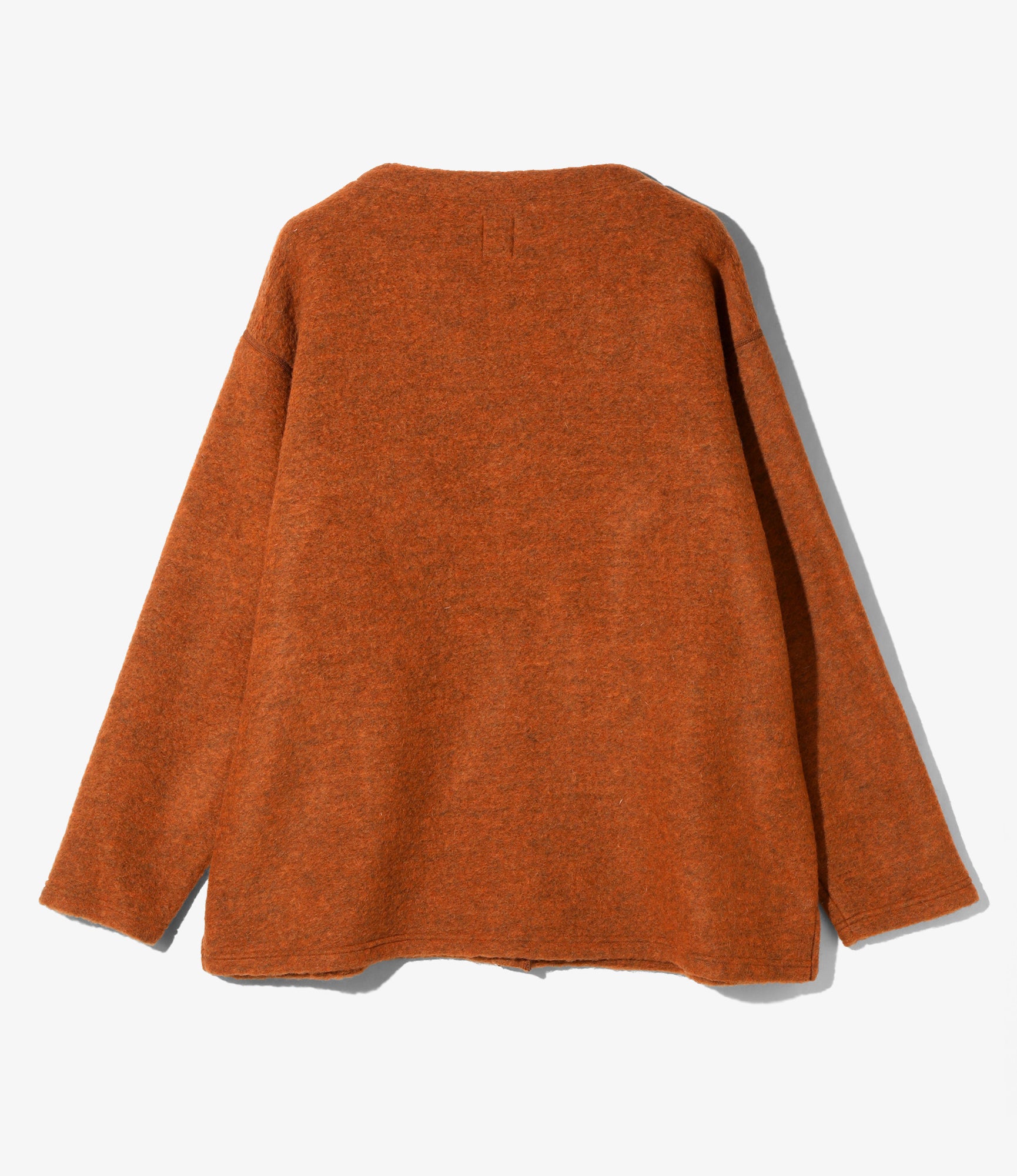 S.S. V Neck Cardigan - Orange - W/PE Boiled Jersey