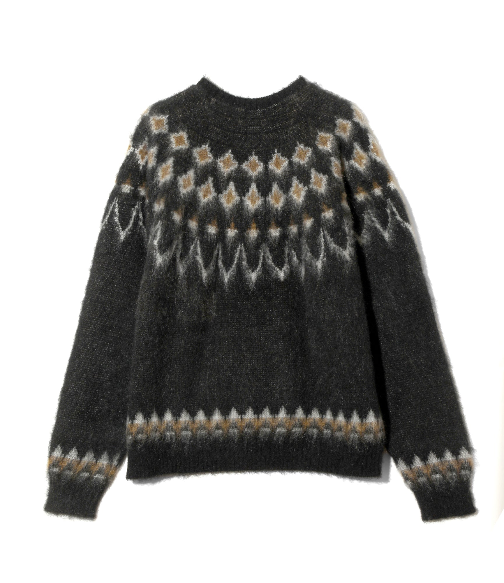 Mohair Crew Neck Sweater - Black - Nordic Skull