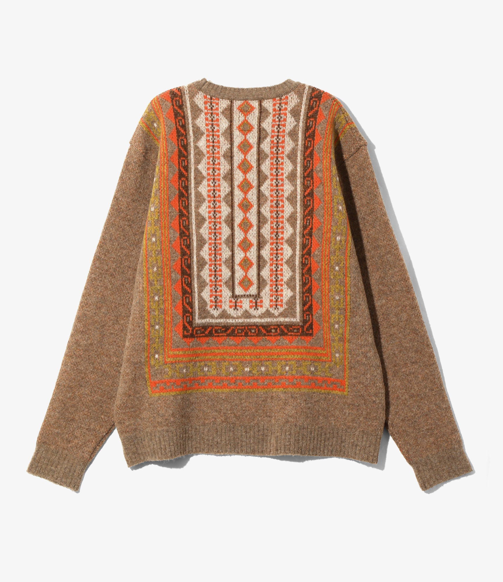 Crew Neck Sweater - Beige - Shetland