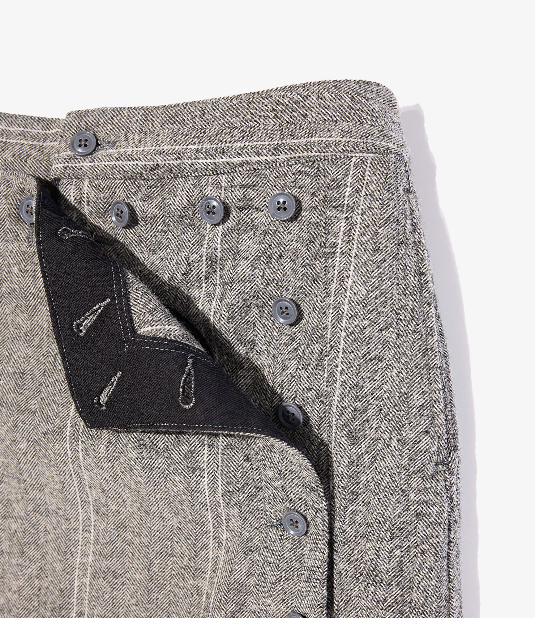 Women's Sailor Skirt - Lt. Grey Wool Striped HB