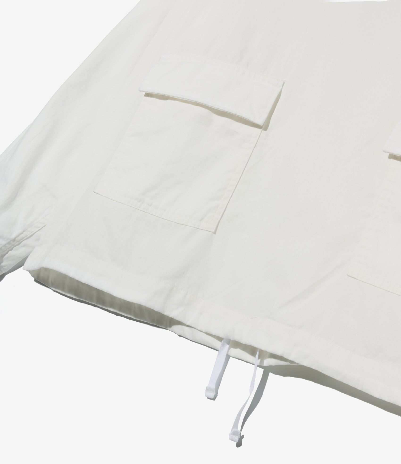 Salvage Smock - White Cotton Micro Sanded Twill