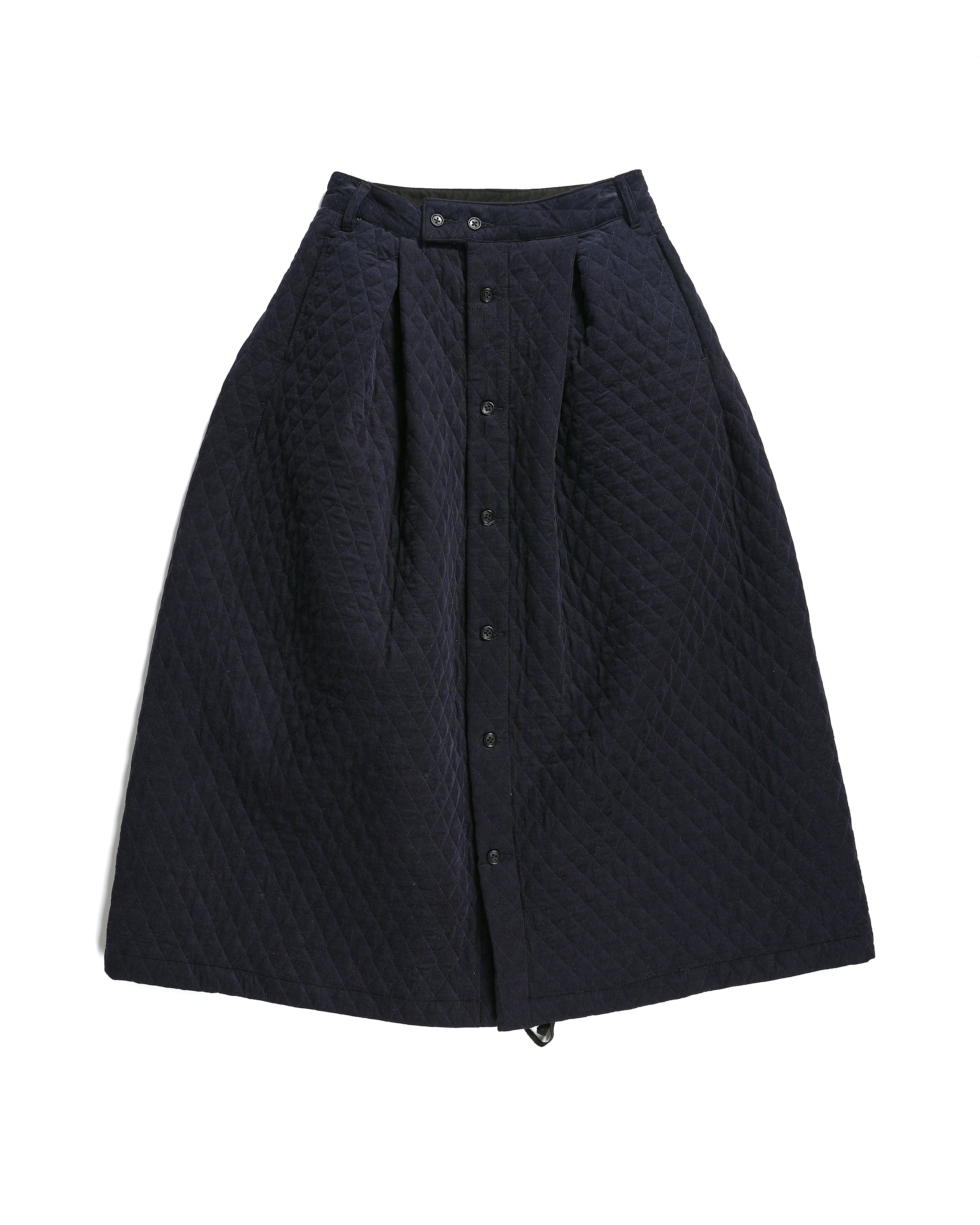 Tuck Skirt - Dk. Navy CP Quilted Corduroy