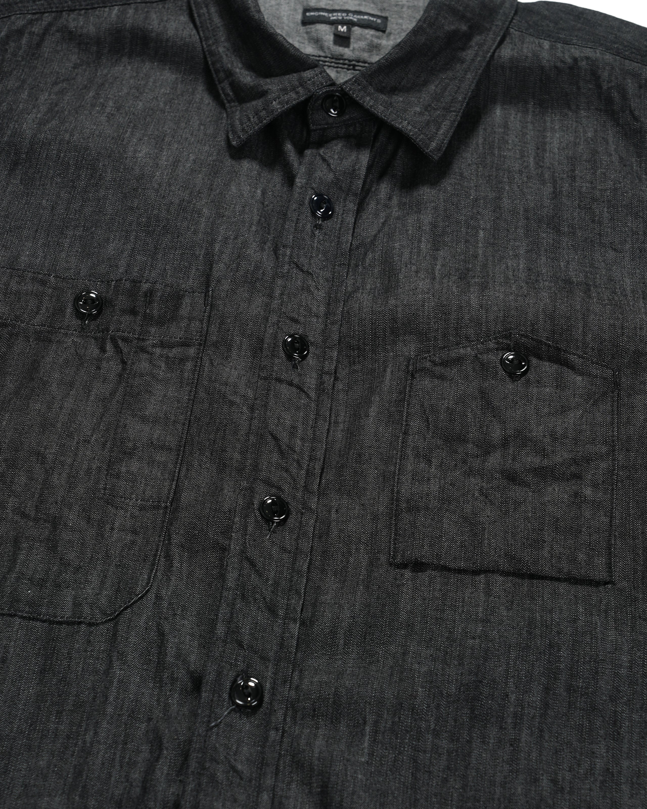 Work Shirt - Black Cotton Denim Shirting
