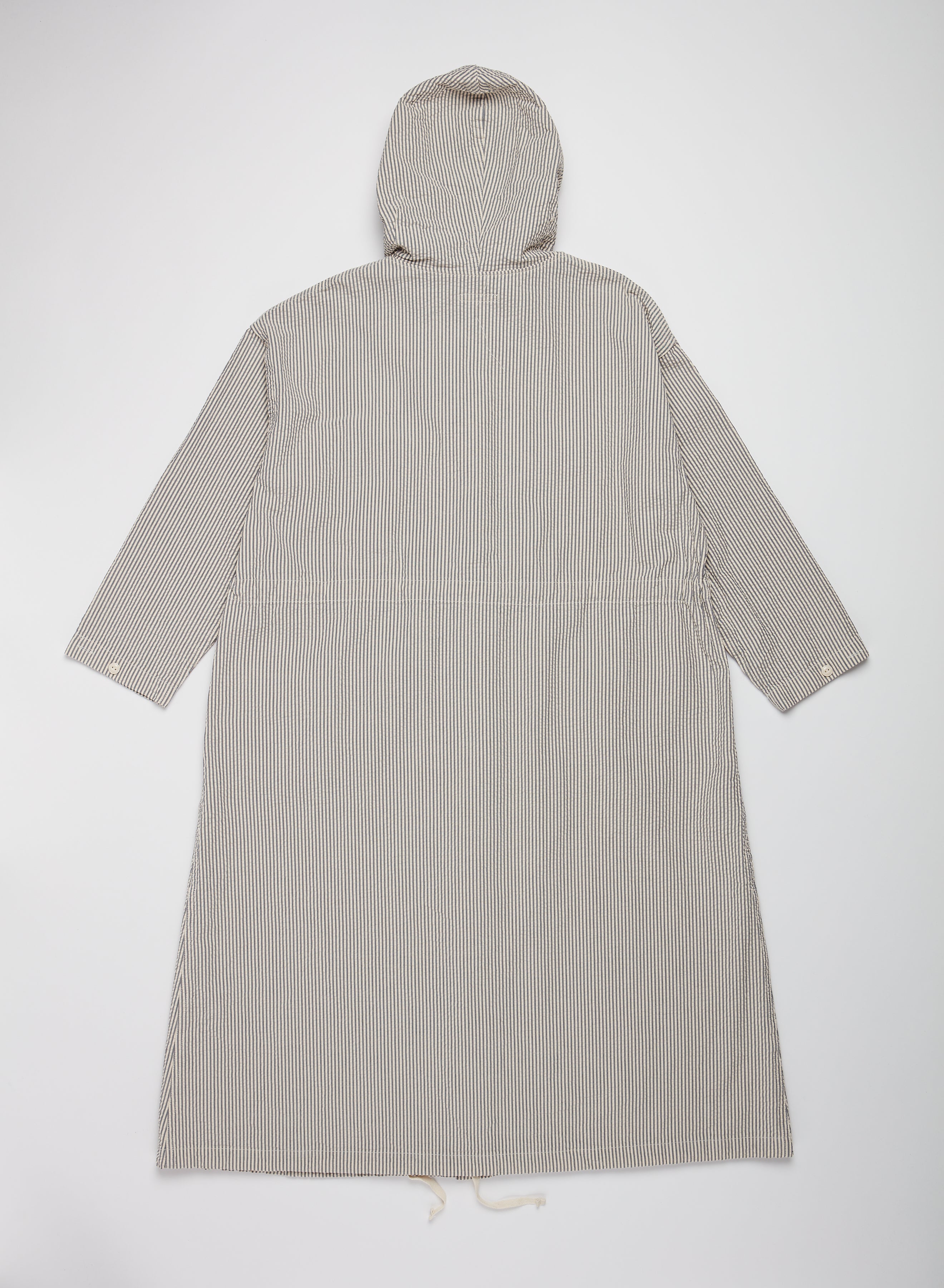 Cagoule Dress - Navy / Natural Cotton Seersucker