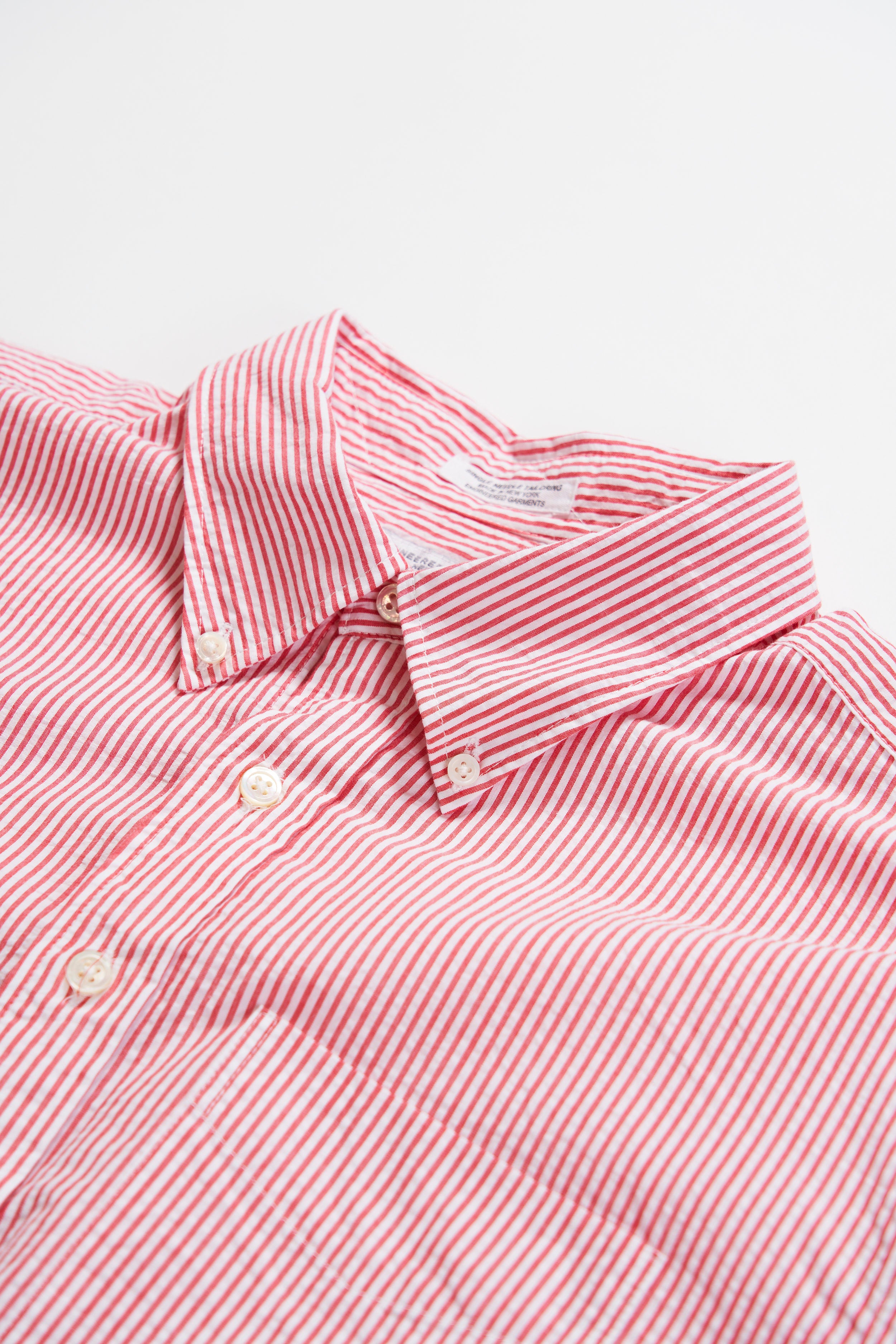 19 Century BD Shirt - Red / White Cotton Seersucker