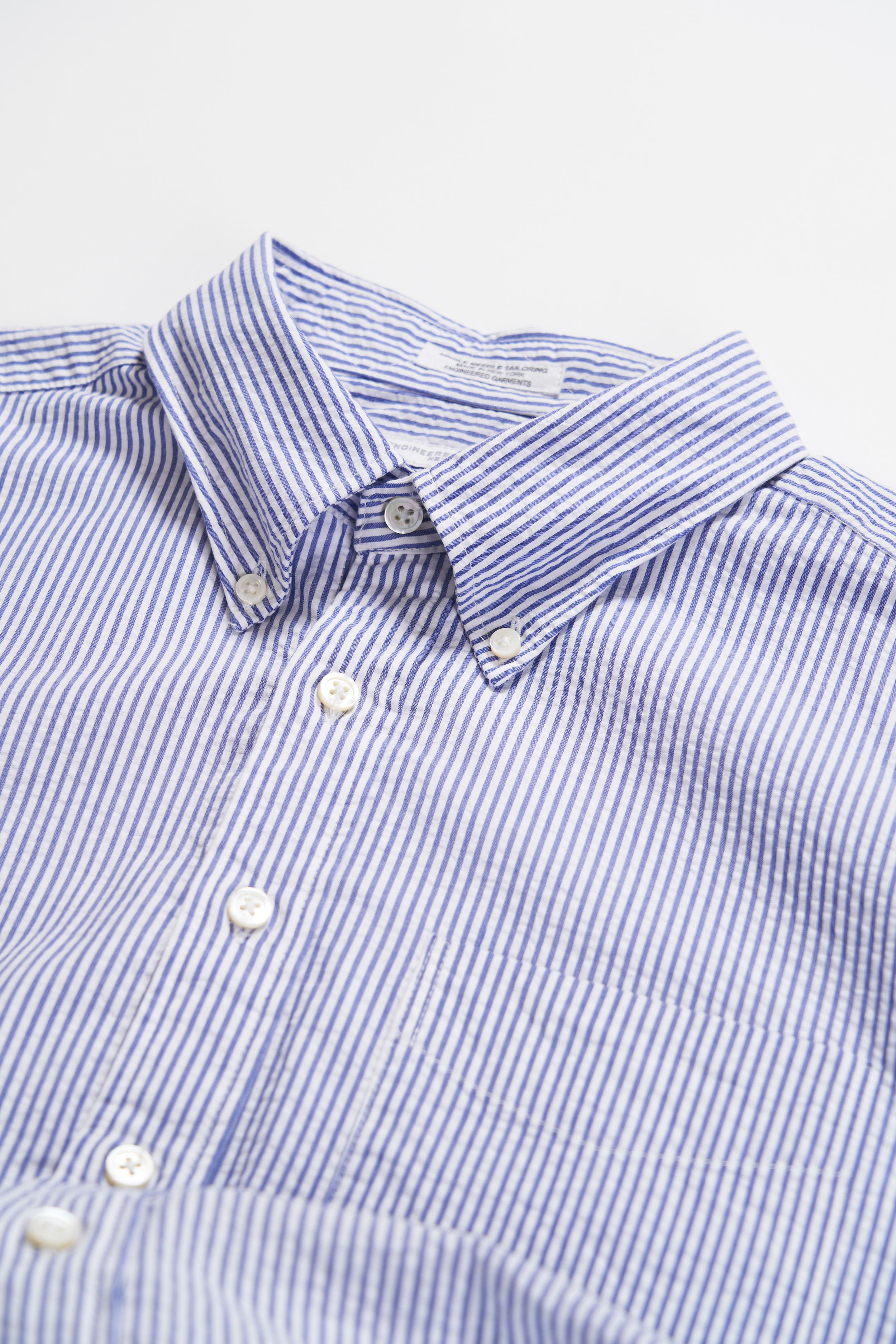 19 Century BD Shirt - Blue / White Cotton Seersucker
