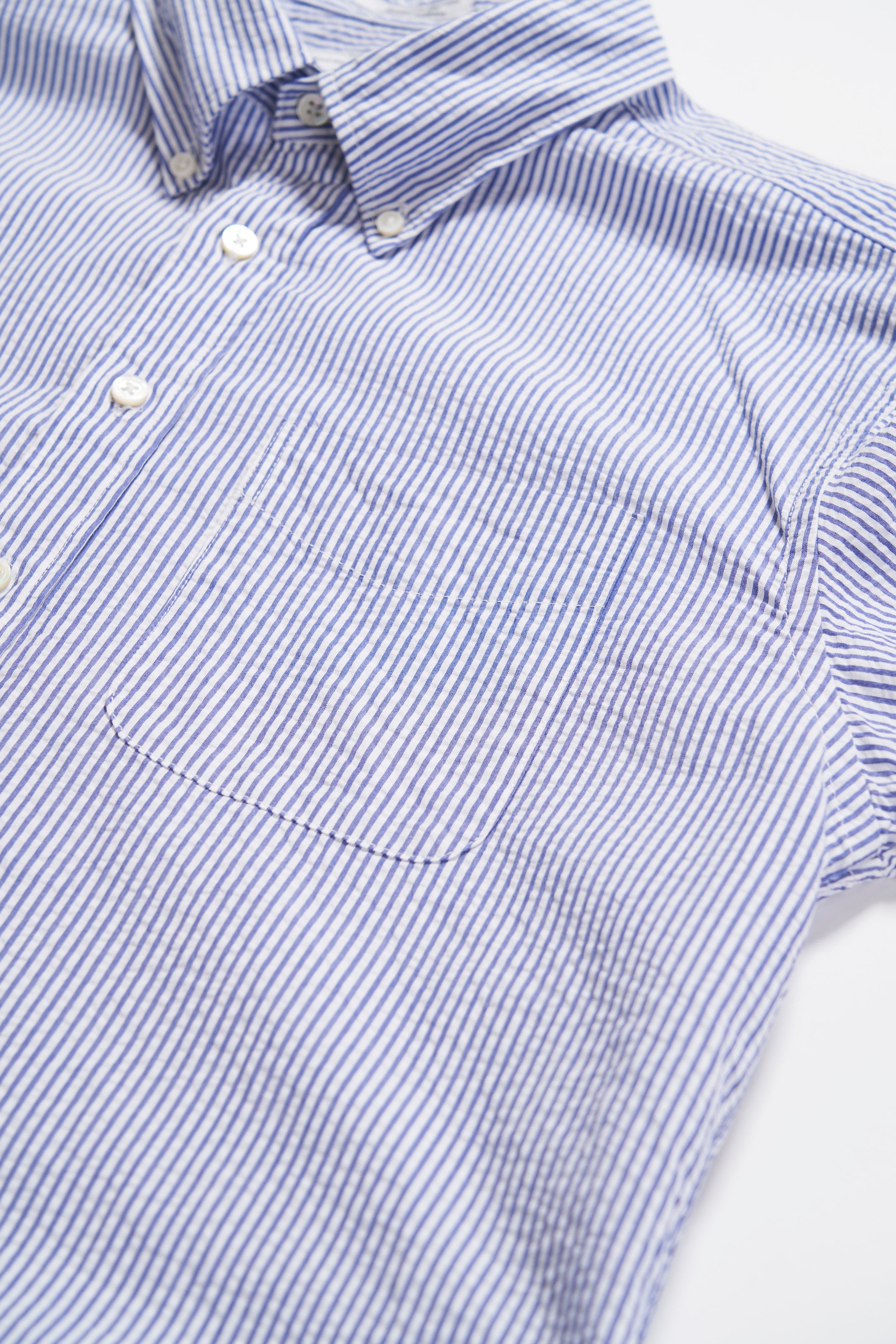 19 Century BD Shirt - Blue / White Cotton Seersucker