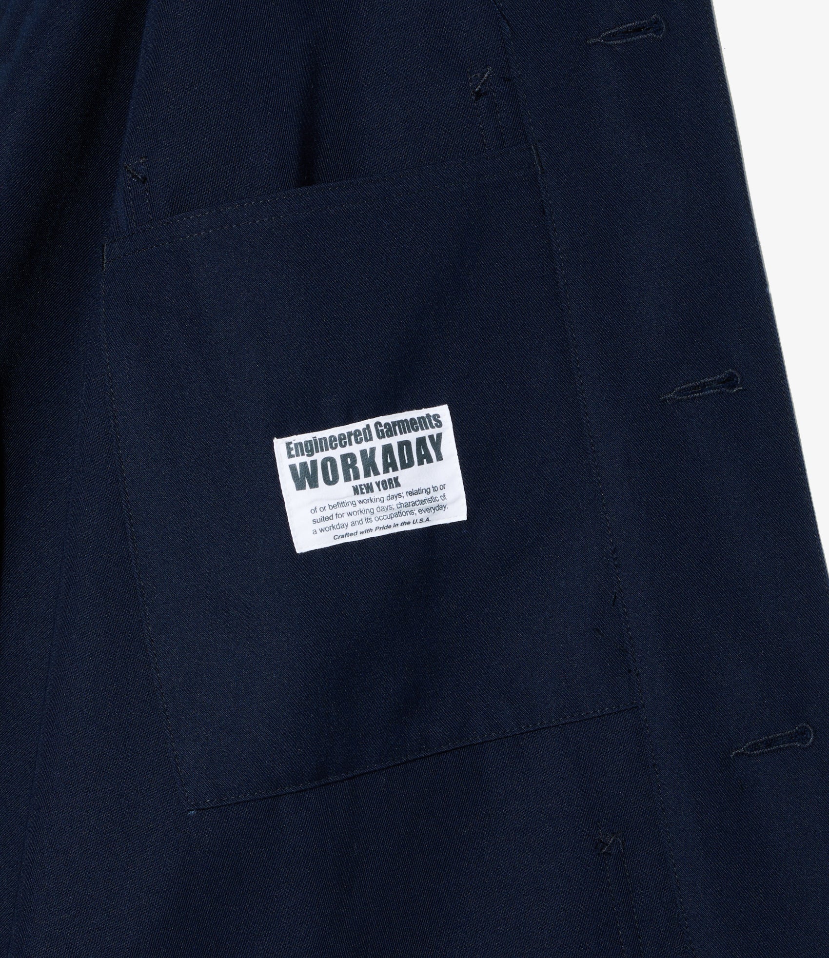 Shop Coat - Dk. Navy Poly Wool Twill Gabardine