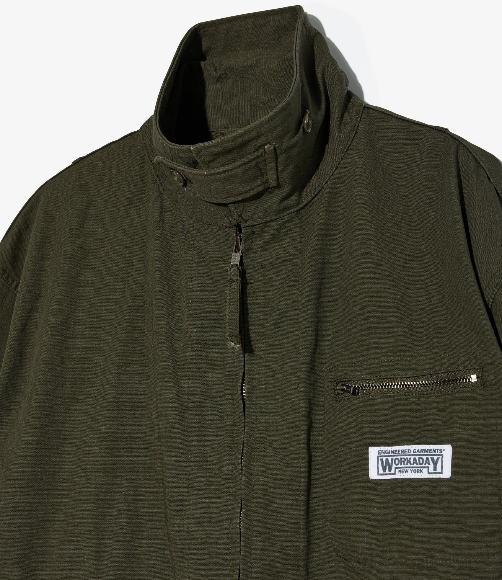 Short Jacket - Olive Heavyweight Cotton Ripstop