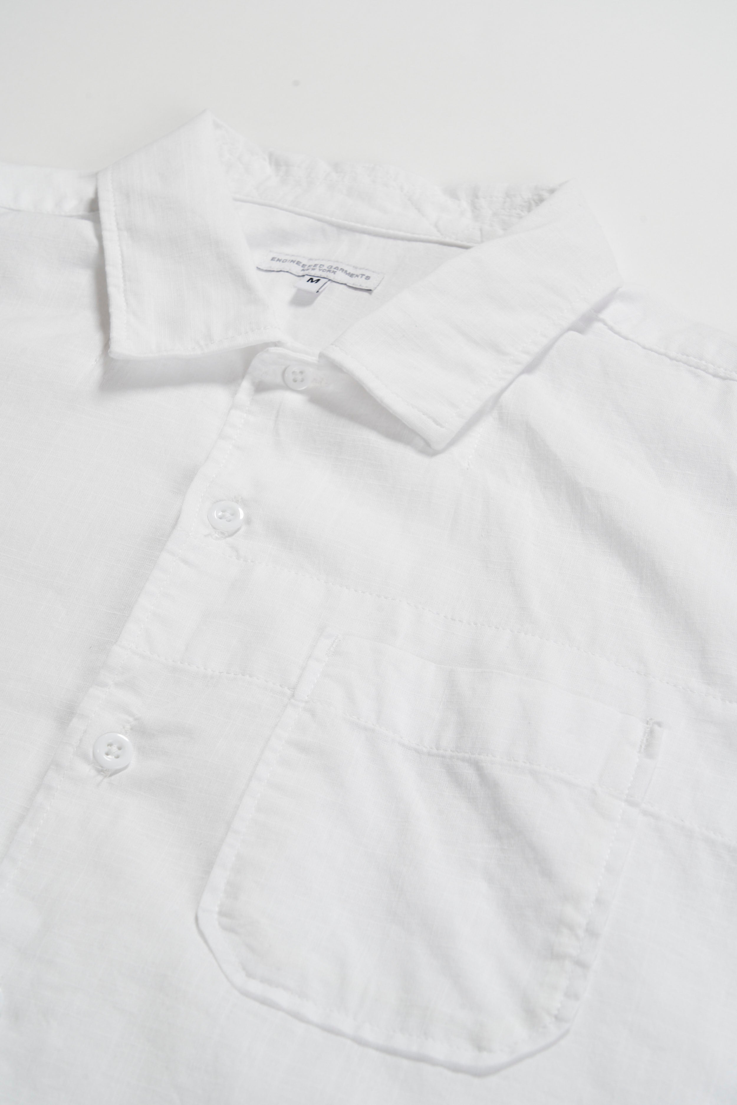 Camp Shirt - White Cotton Handkerchief