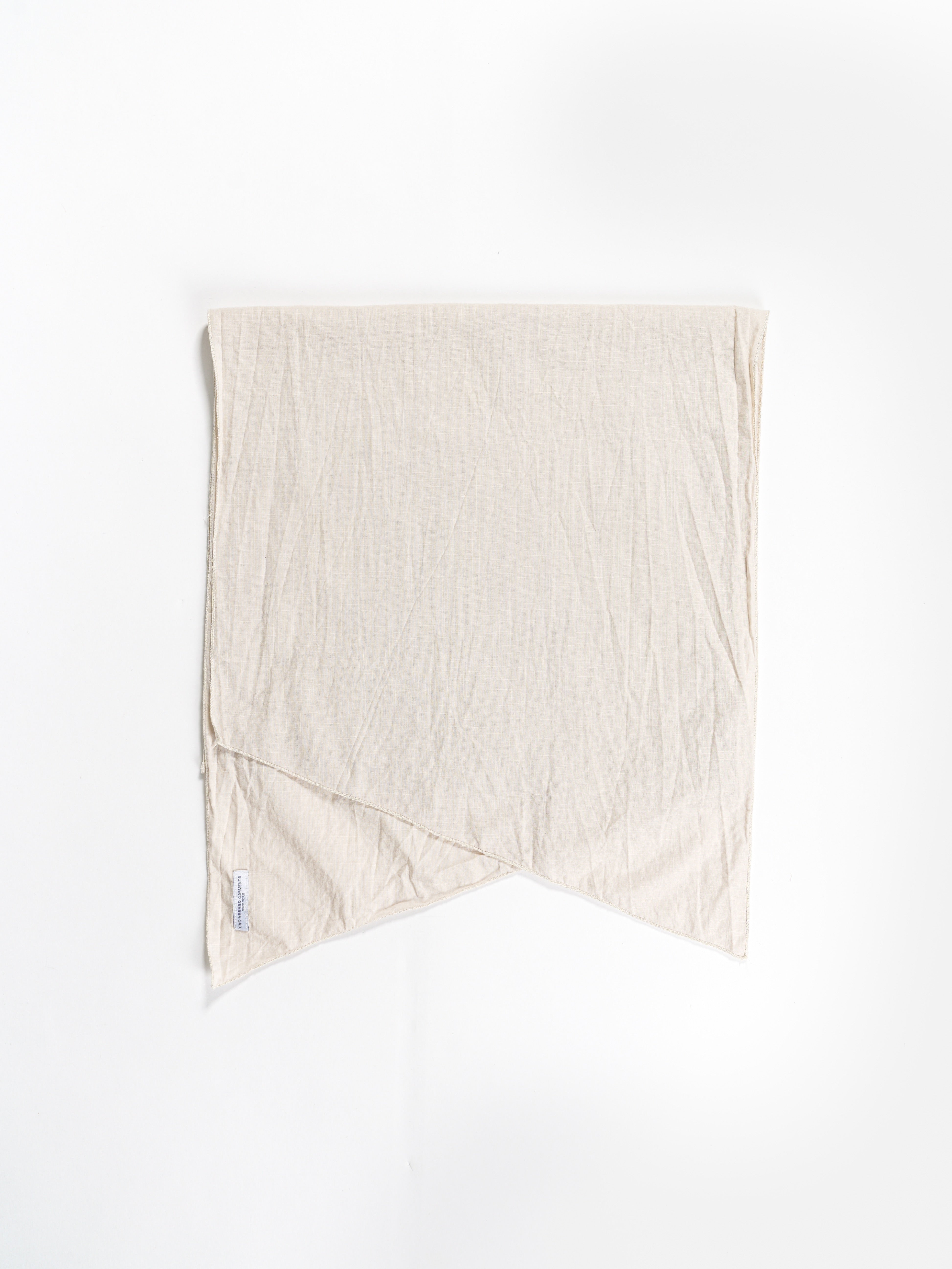 Long Scarf - Beige Cotton Handkerchief