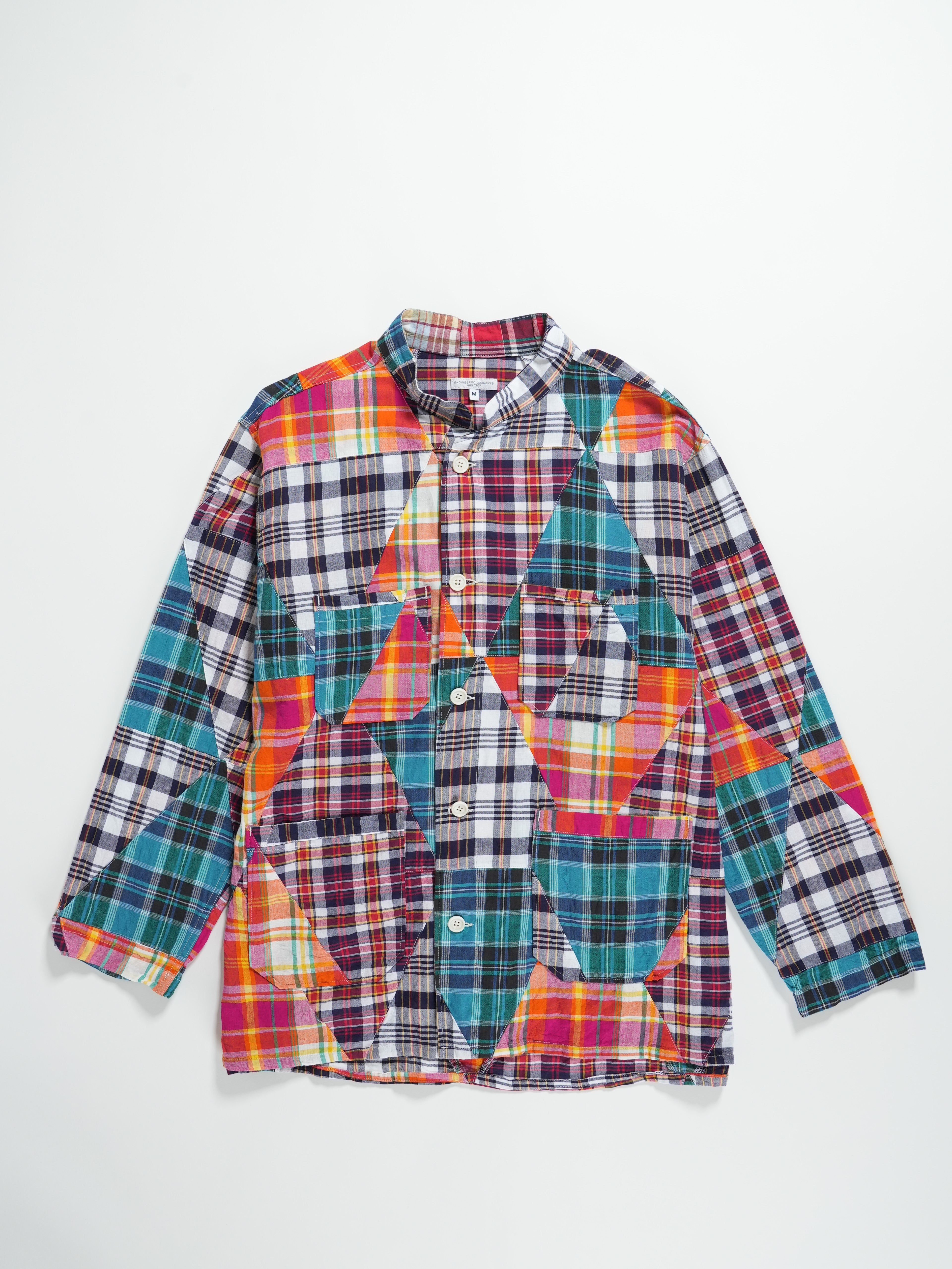 Dayton Shirt - Multi Color Triangle Patchwork Madras
