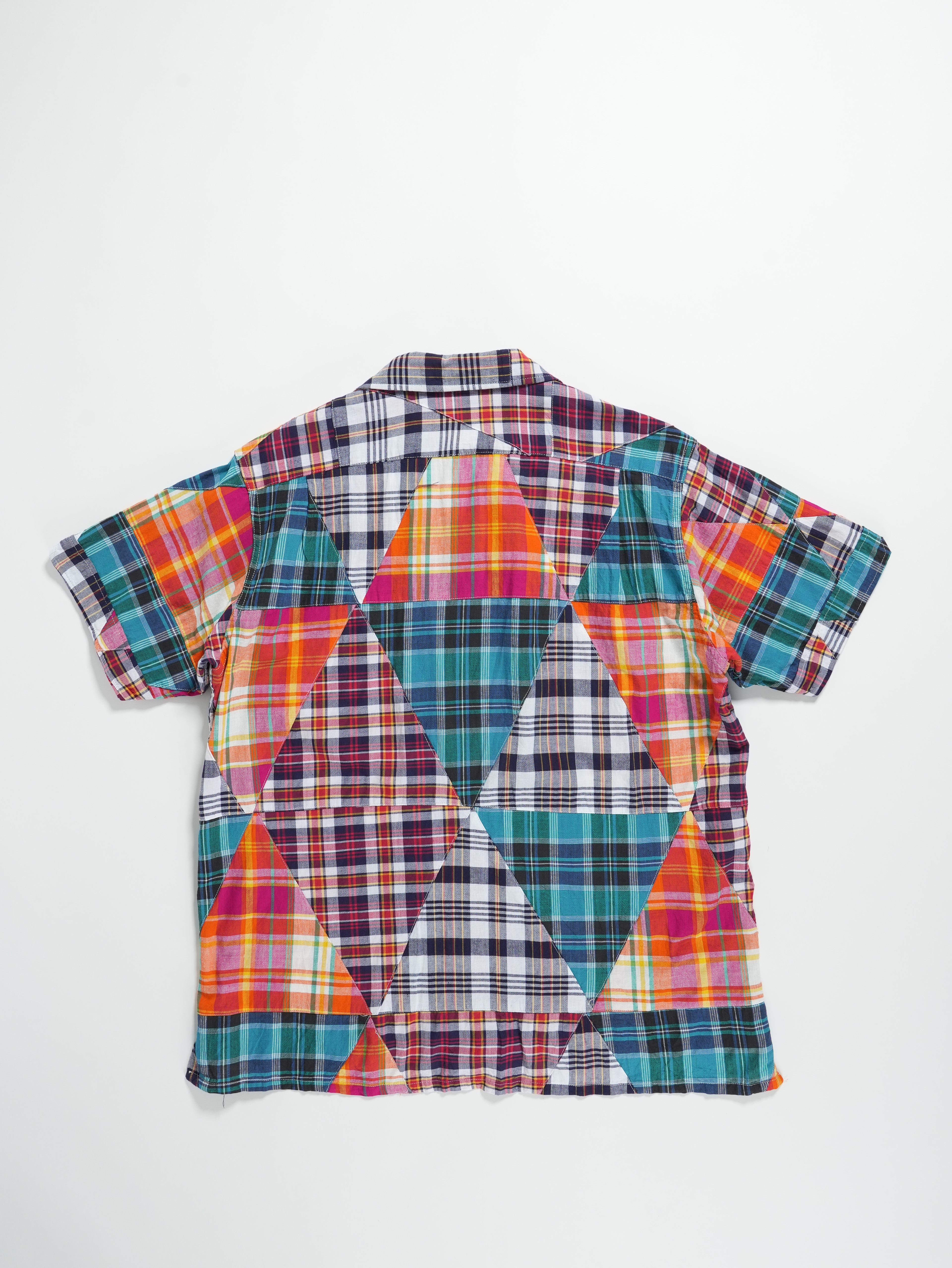 Camp Shirt - Multi Color Triangle Patchwork