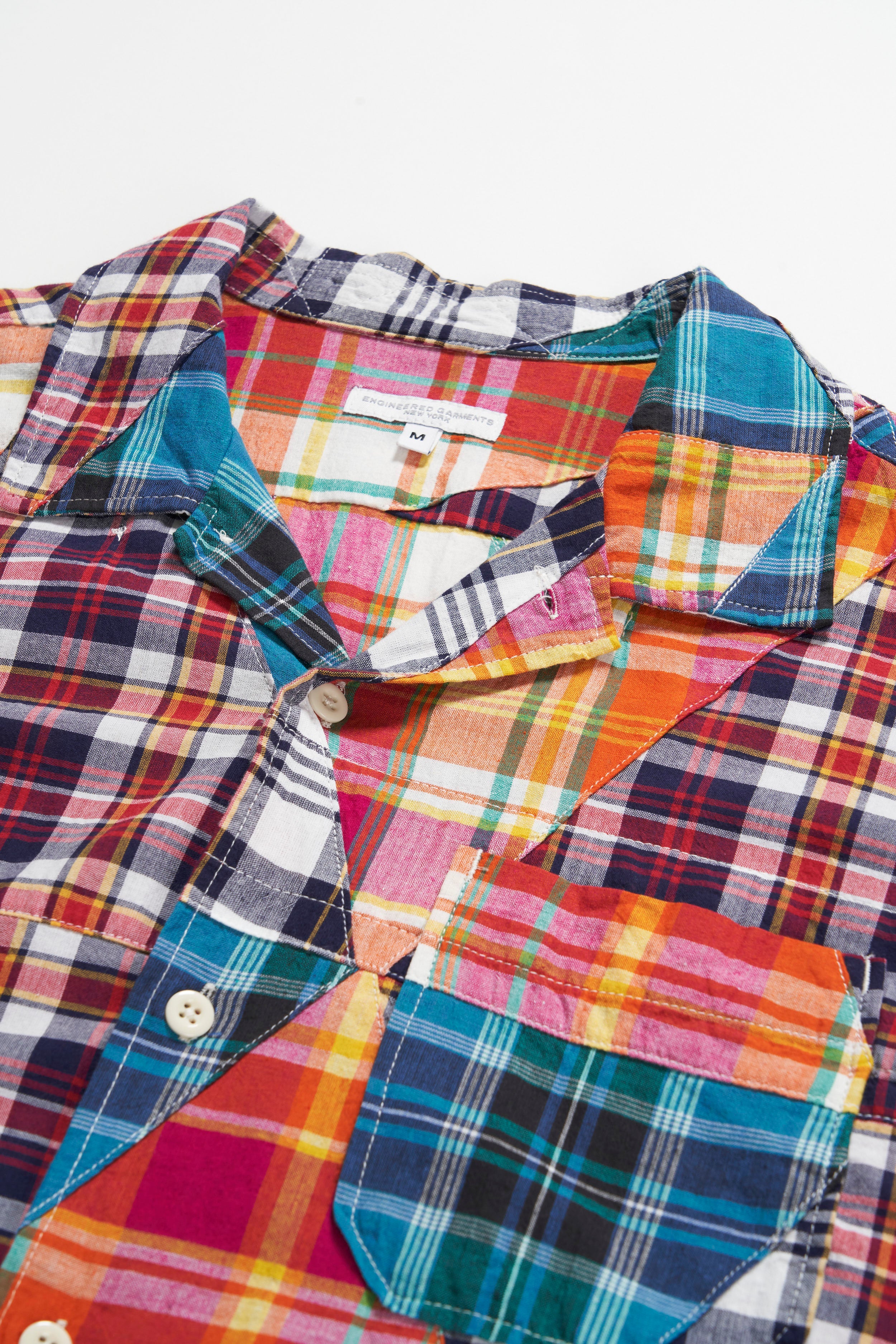 Camp Shirt - Multi Color Triangle Patchwork