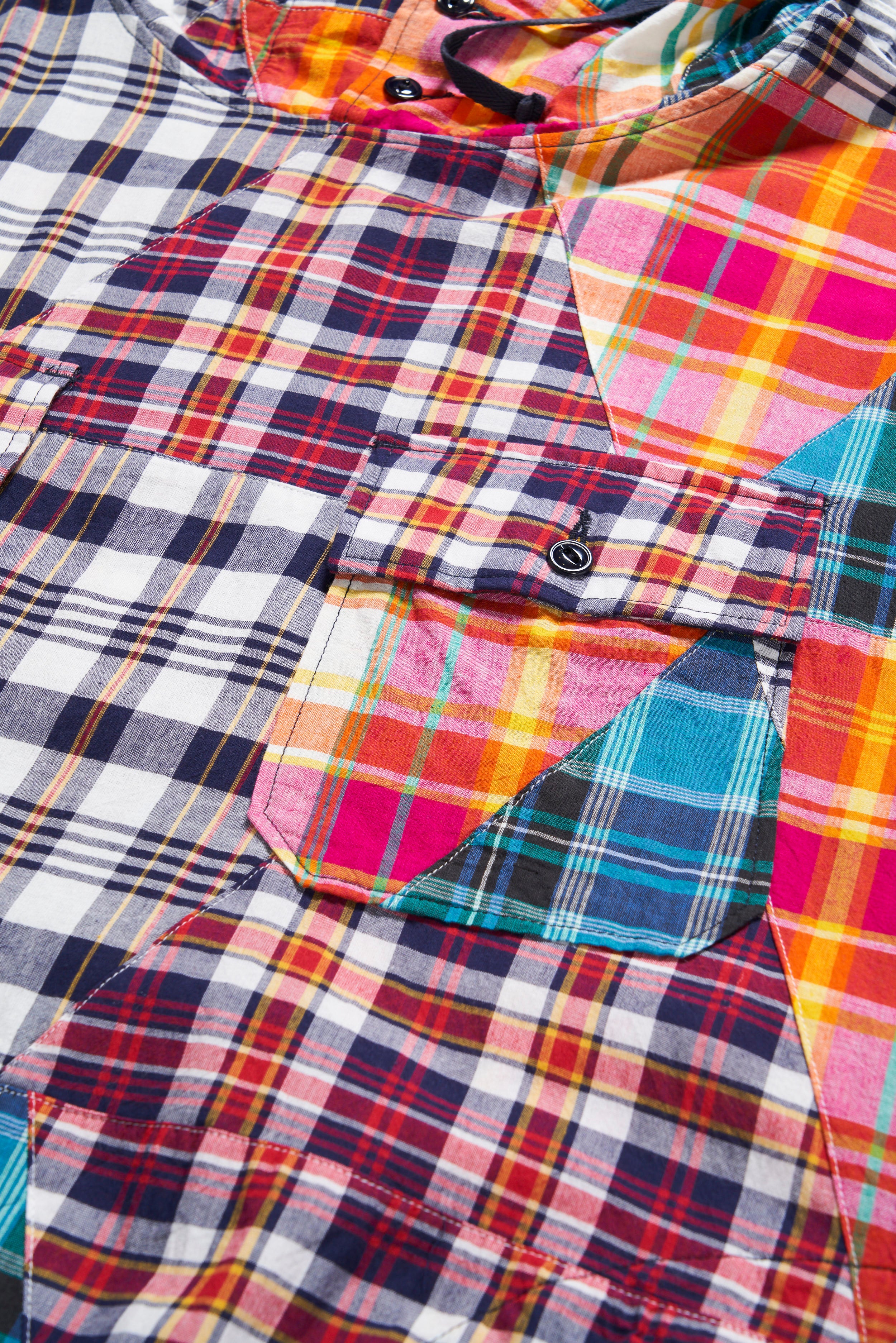 Cagoule Shirt - Multi Color Triangle Patchwork Madras