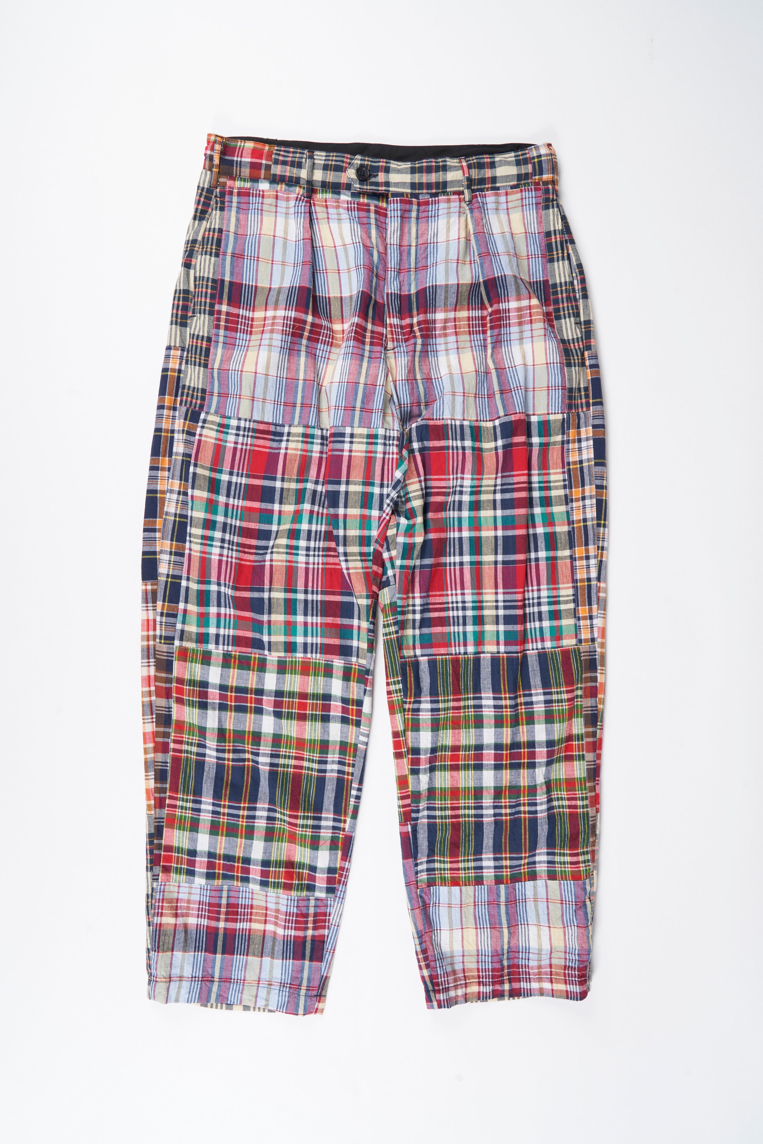 Carlyle Pant - Navy Square Patchwork Madras
