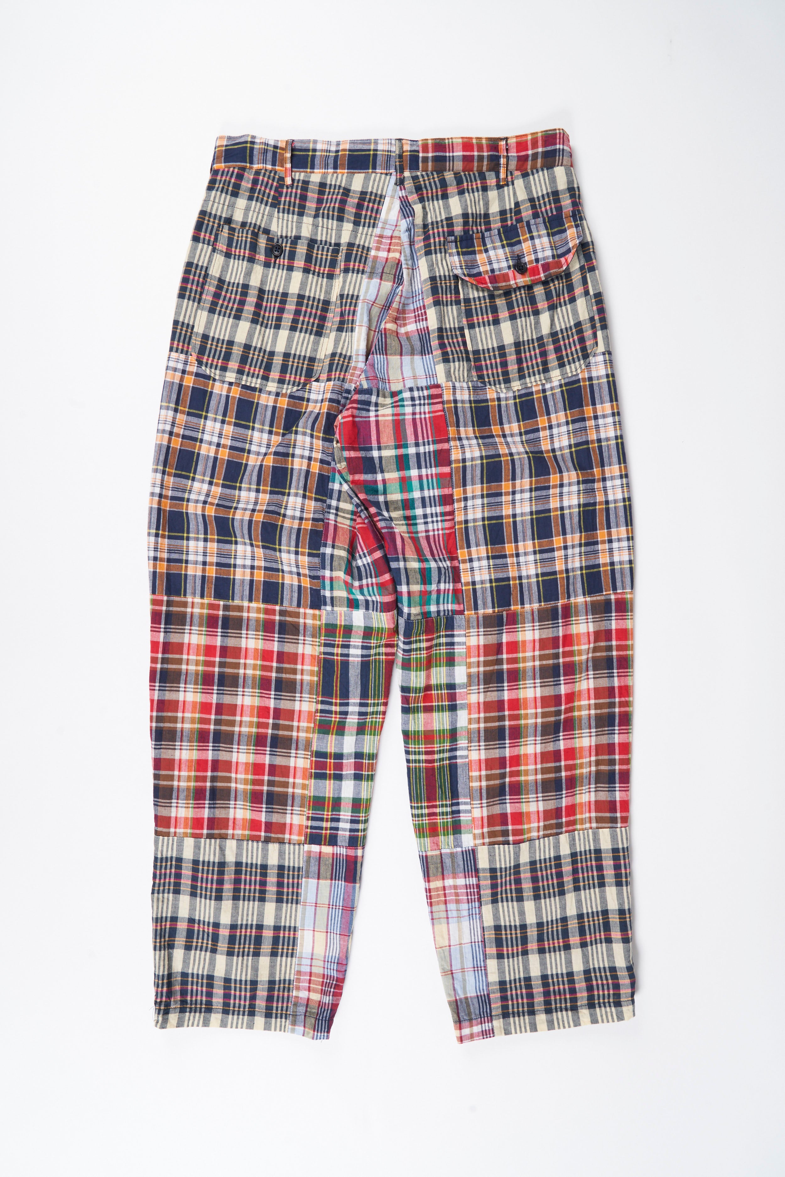 Carlyle Pant - Navy Square Patchwork Madras