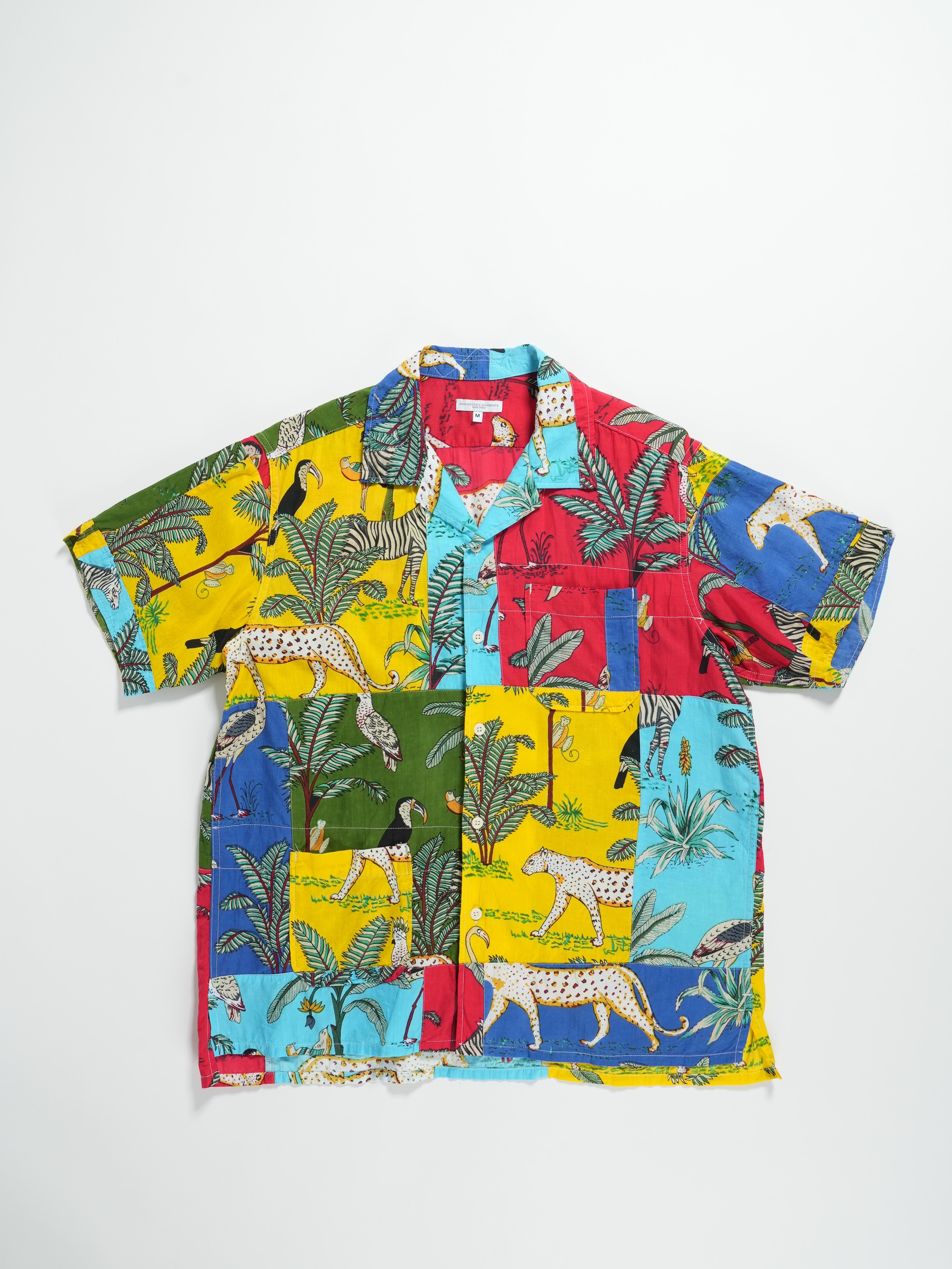 Camp Shirt - Multi Color Animal Print Patchwork