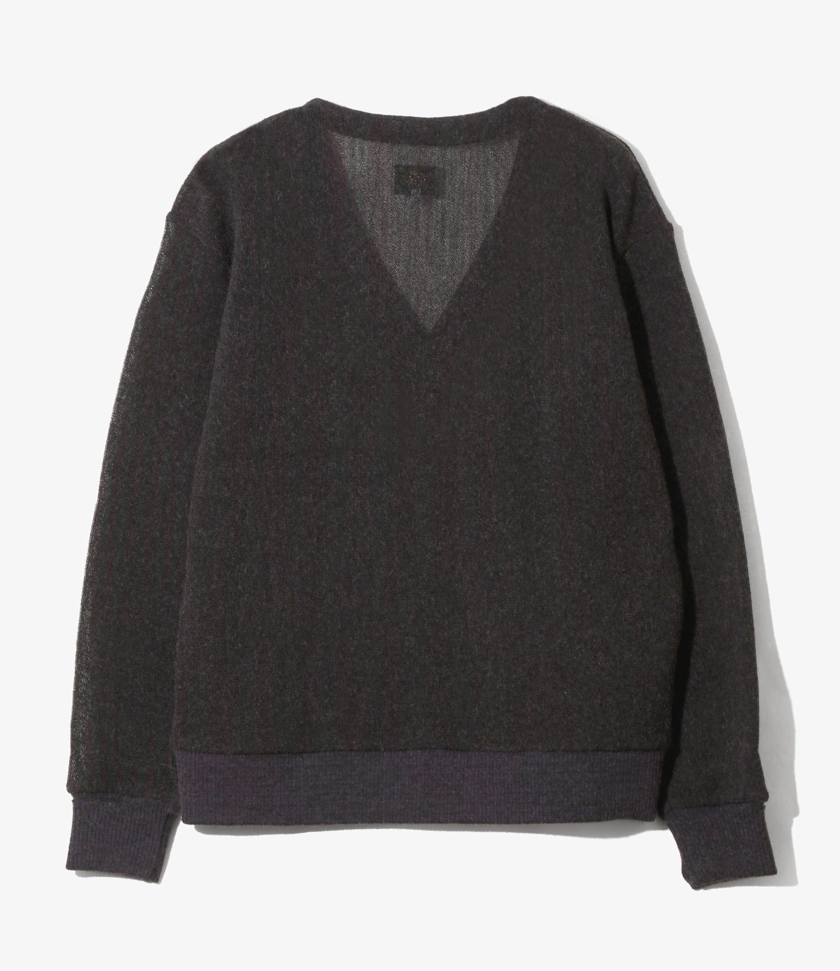 Knit Cardigan - Black - Crepe Weave