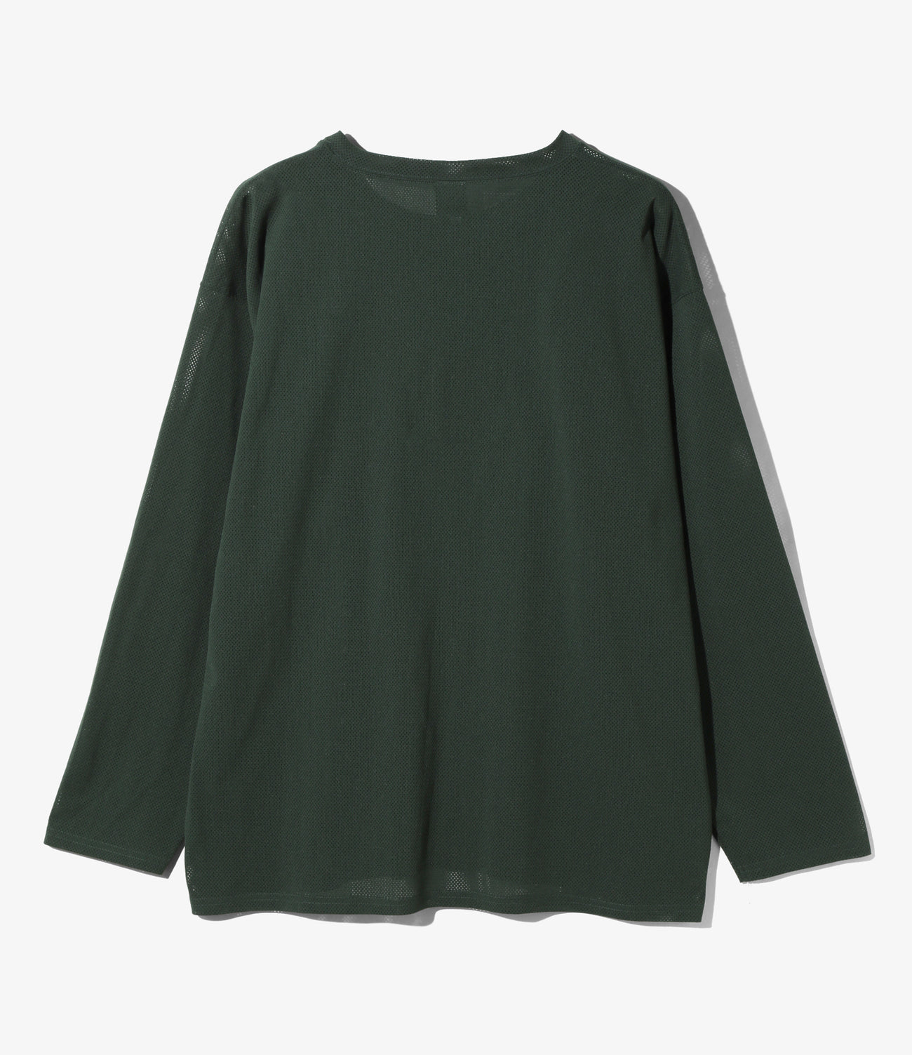 Crew Neck Shirt - Dk. Green - Knit Mesh