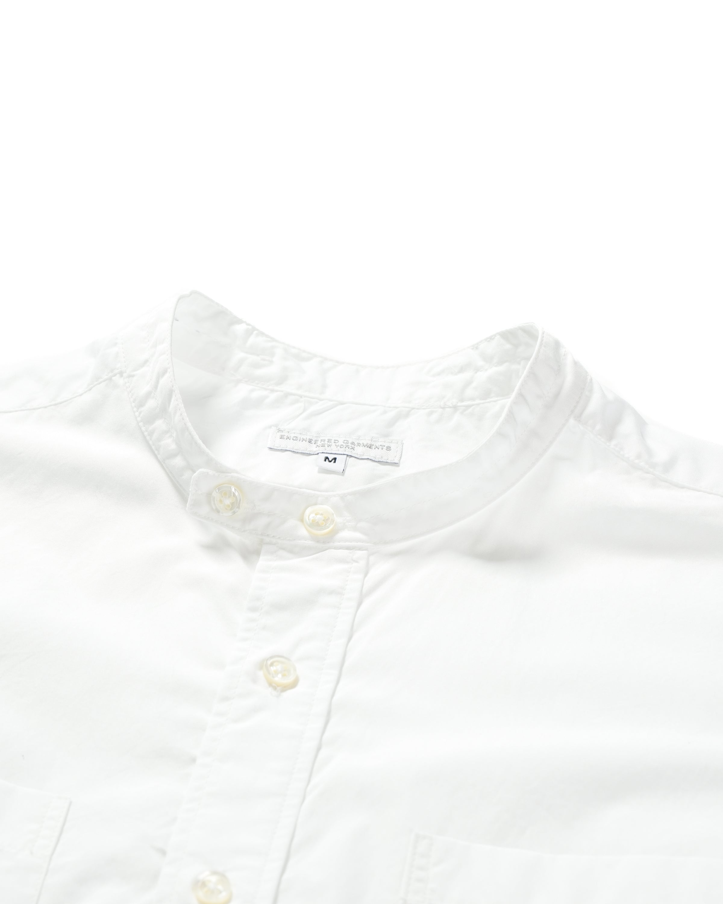 Banded Collar Long Shirt - White 100's 2Ply Broadcloth - NNY SP