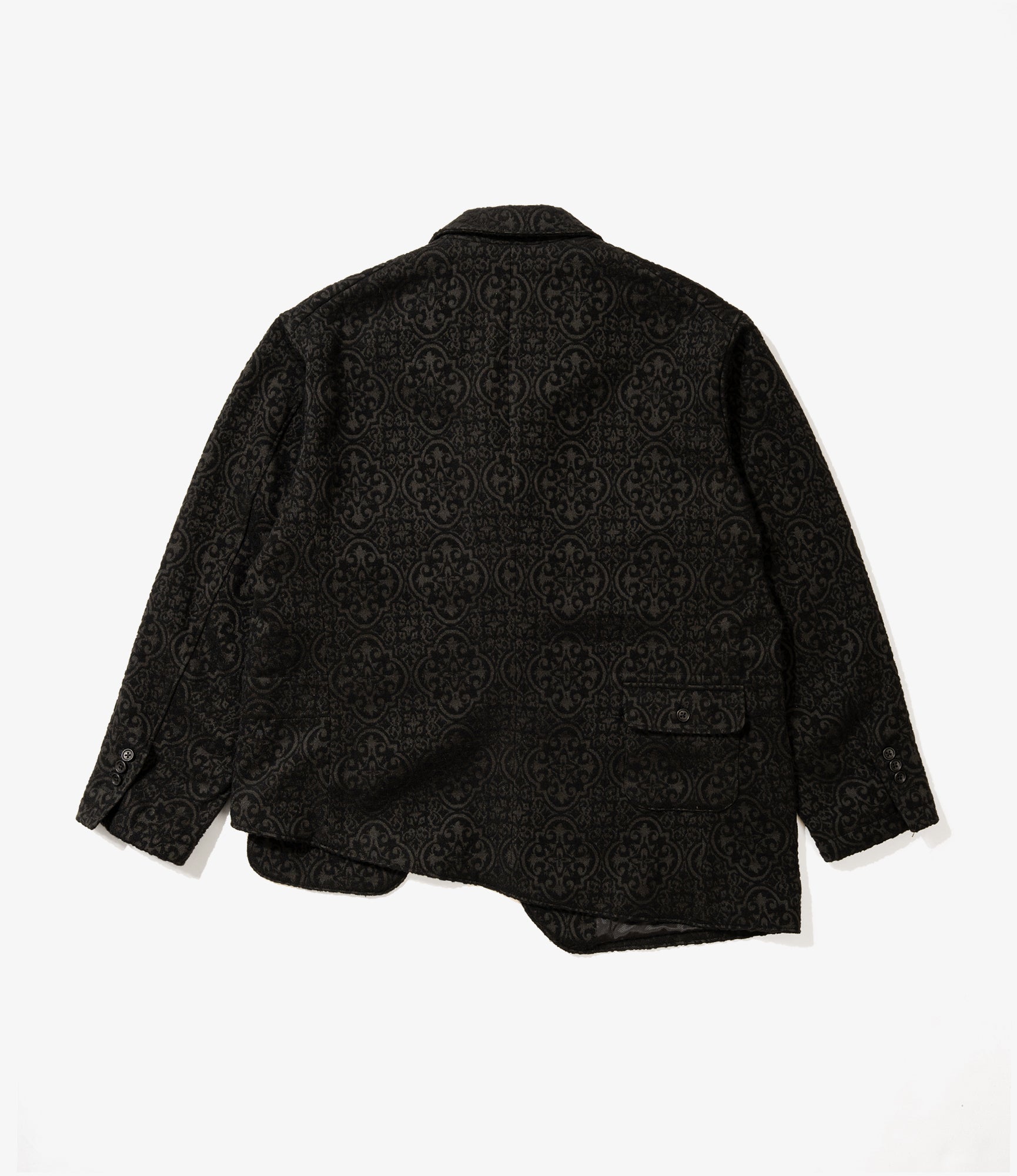 Slanted Jacket - Black Crest Flocked Jacquard