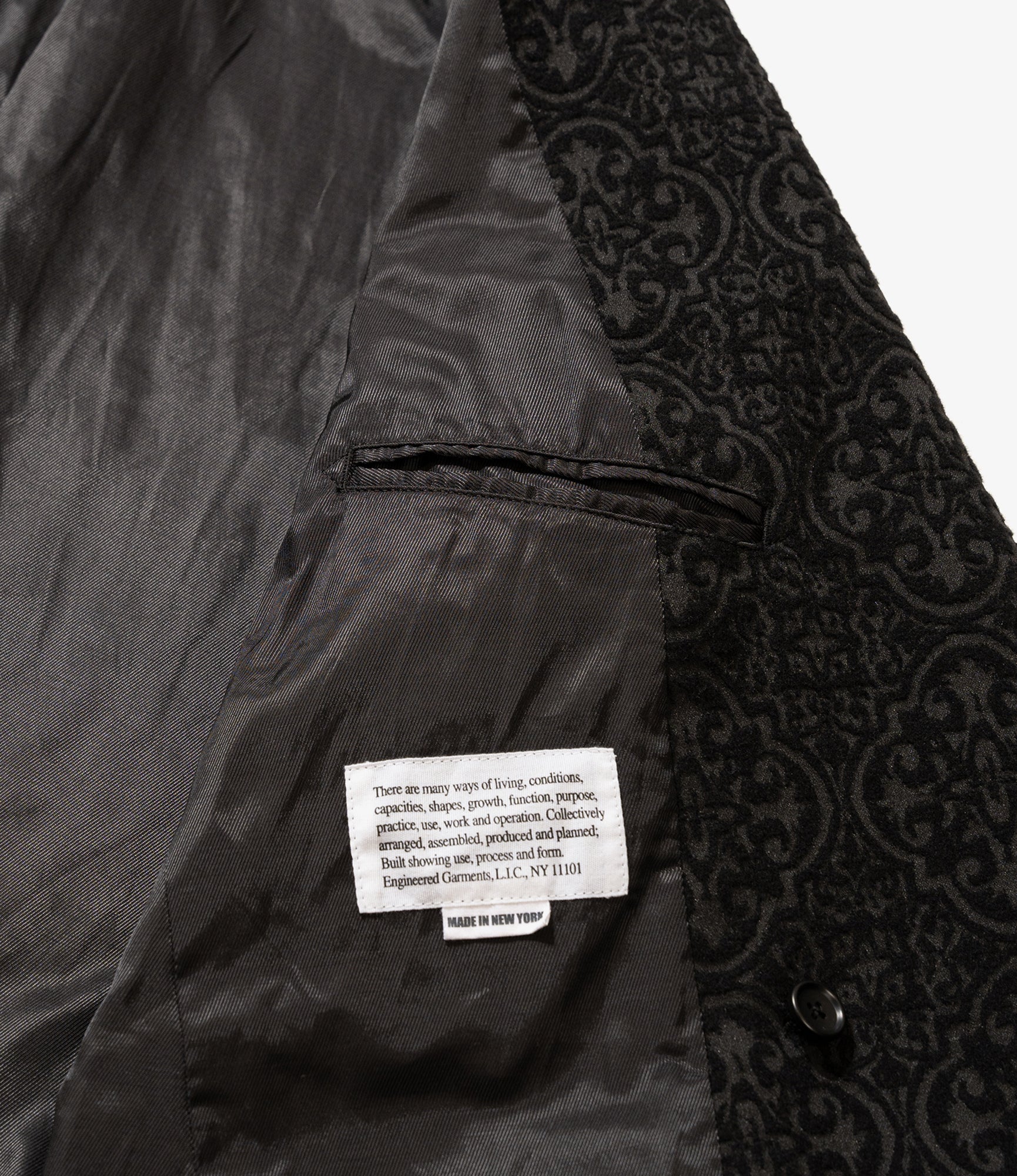 DBL Peak Jacket - Black Crest Flocked Jacquard