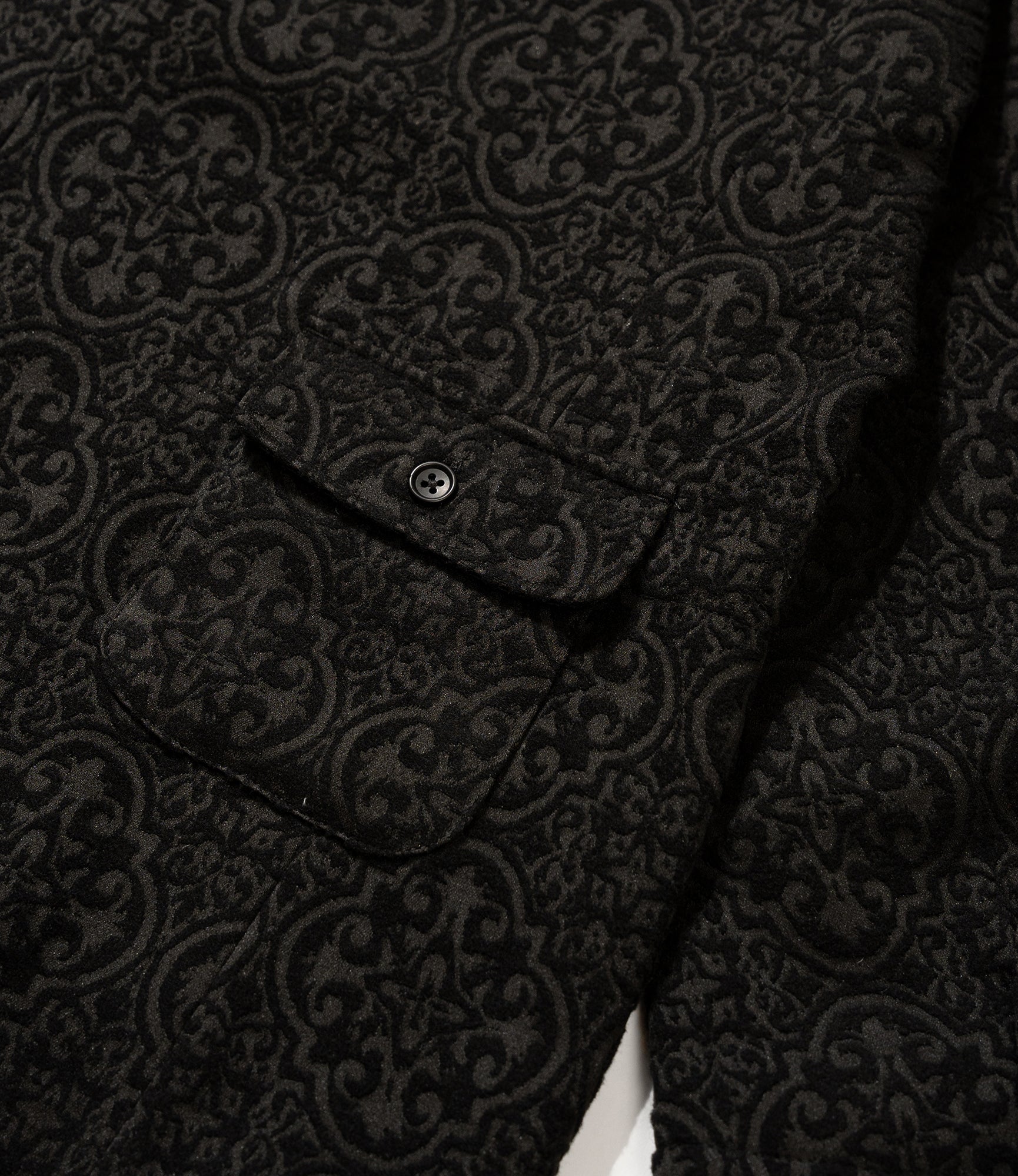 Slanted Jacket - Black Crest Flocked Jacquard