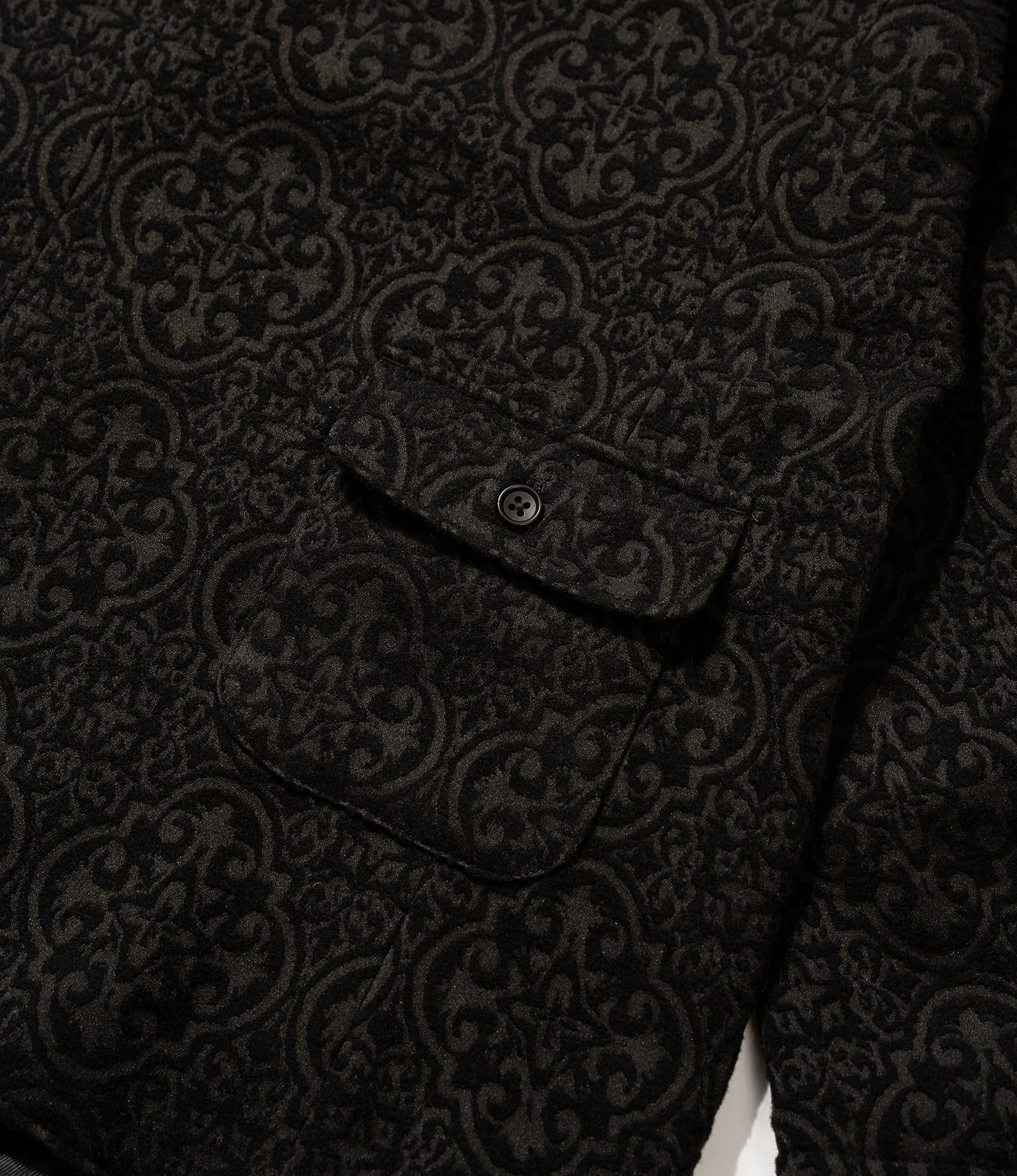 Slanted Jacket - Black Crest Flocked Jacquard