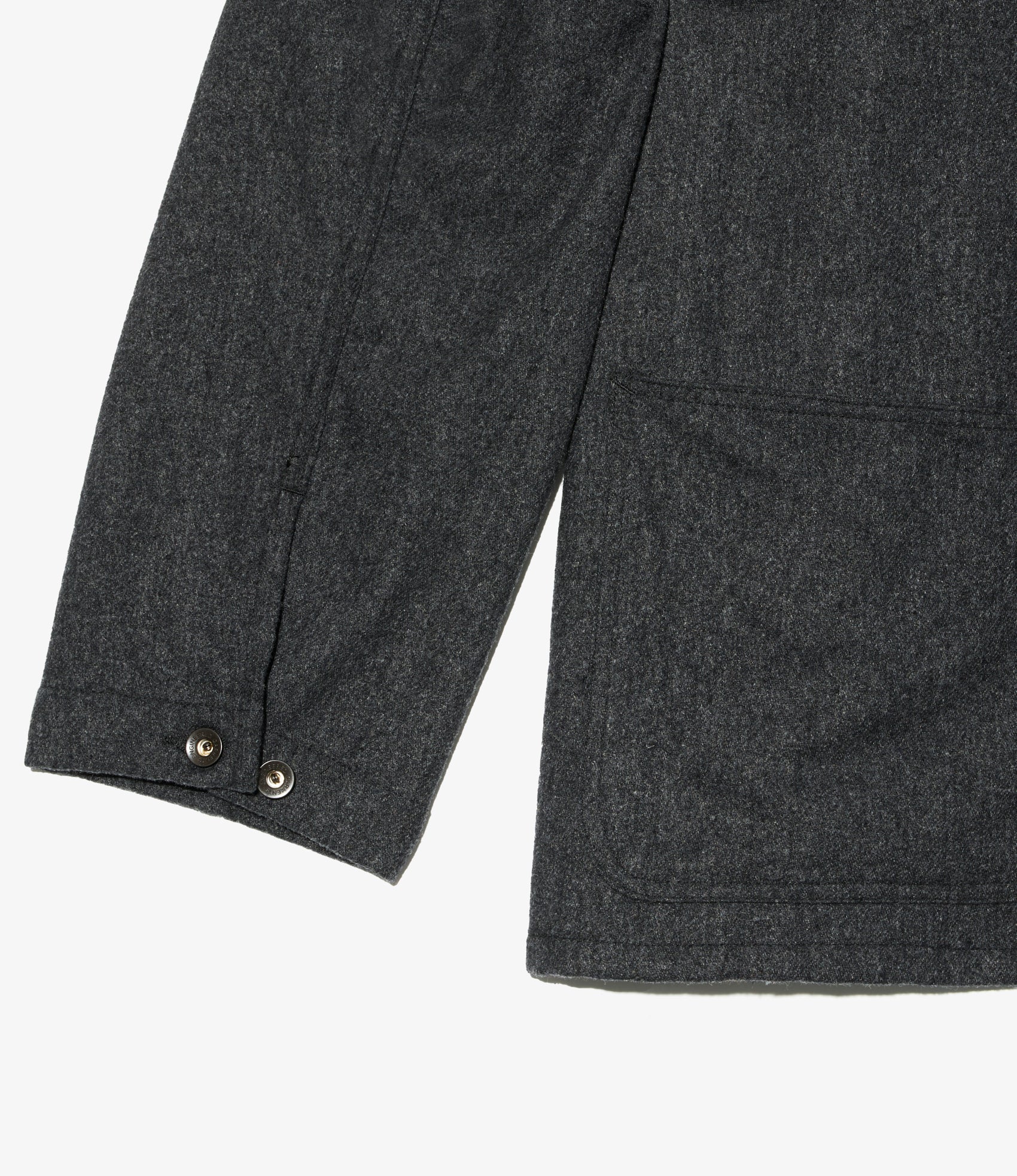 Utility Jacket - Charcoal Worsted Wool Flannel