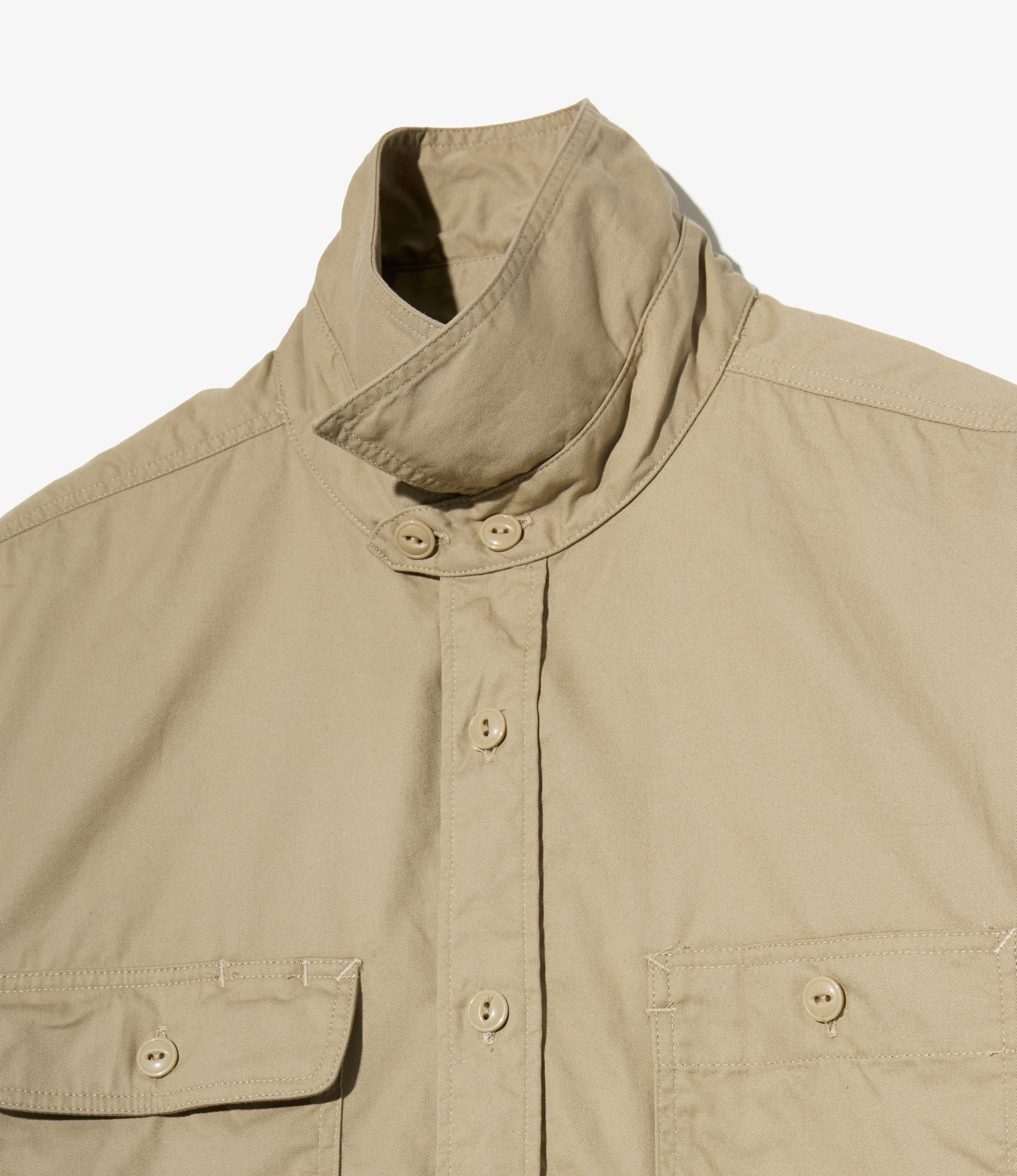 Utility Shirt - Khaki Cotton Micro Sanded Twill