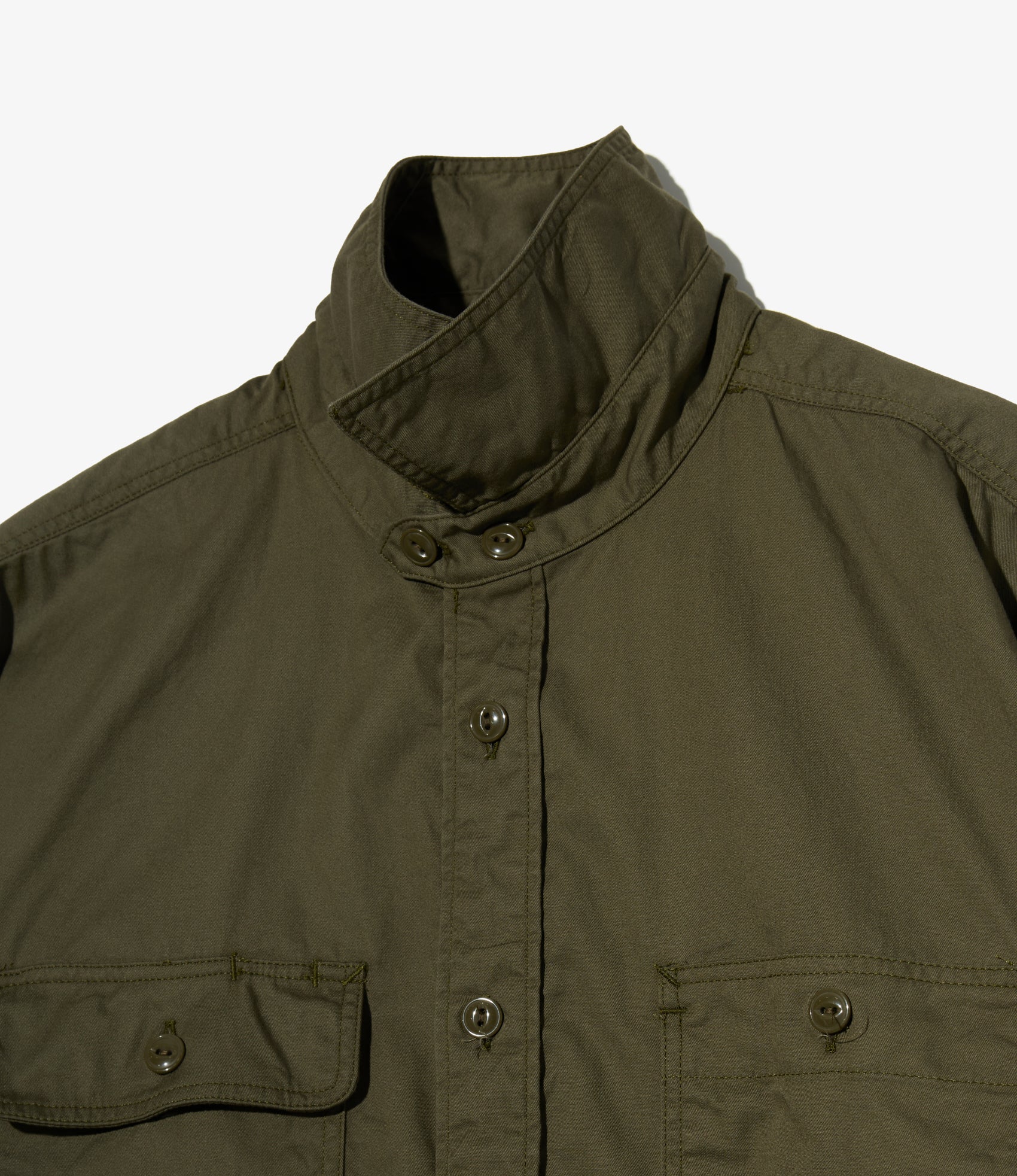 Utility Shirt - Olive Cotton Micro Sanded Twill