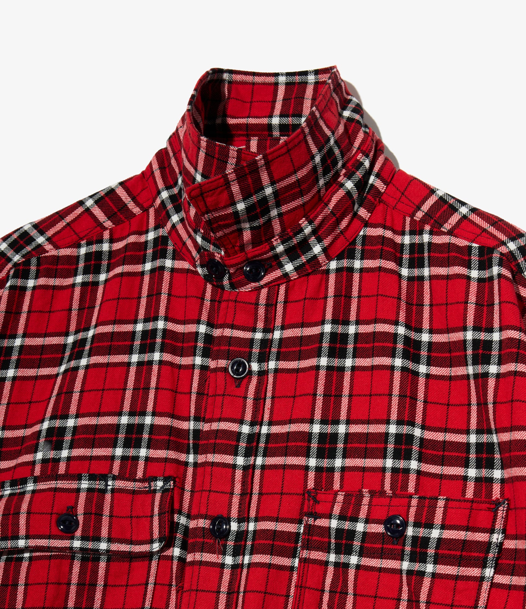 Utility Shirt - Red Cotton Twill Plaid