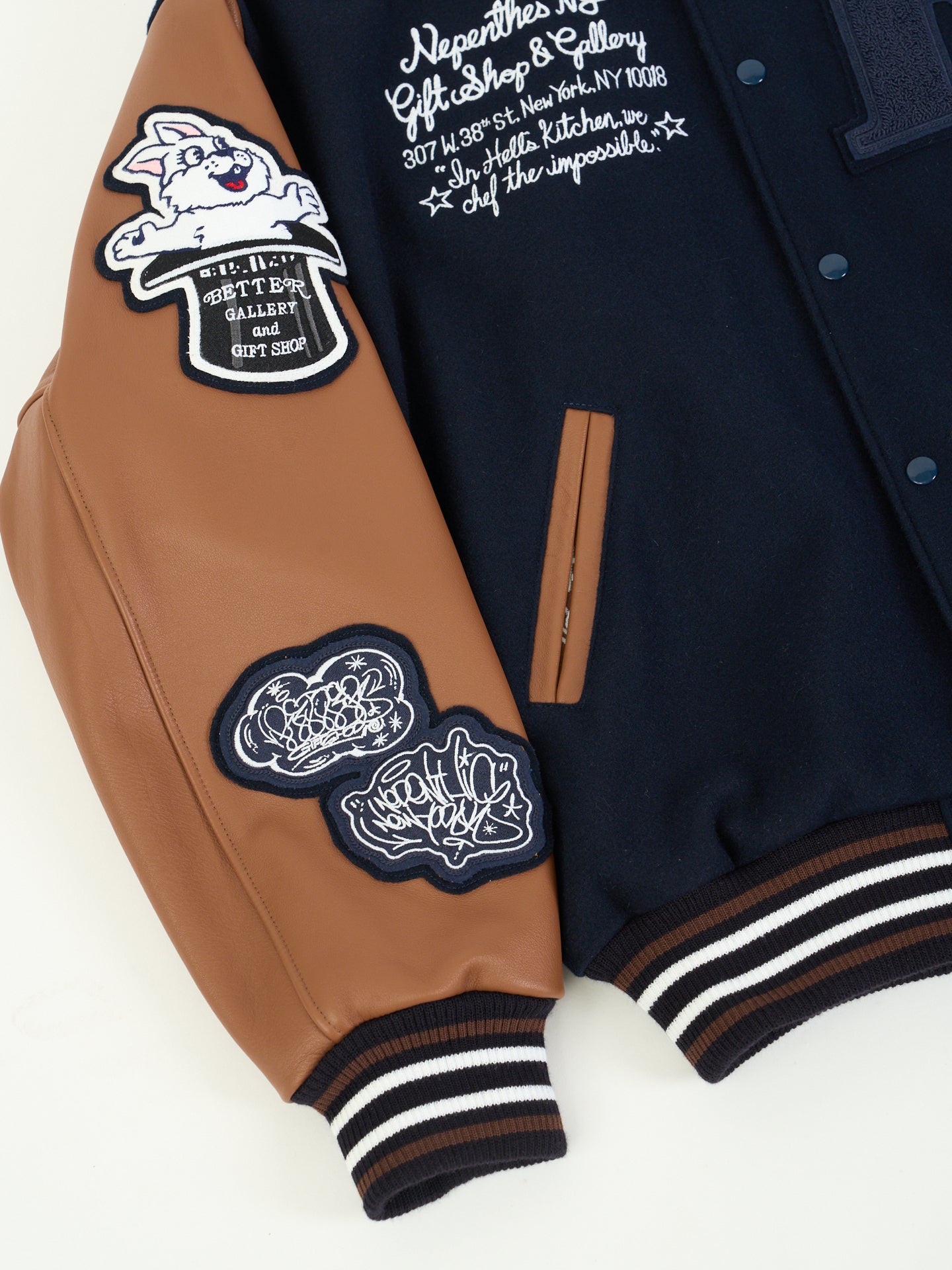 NNY x Better Gift Shop - Roots Leather Varsity Jacket