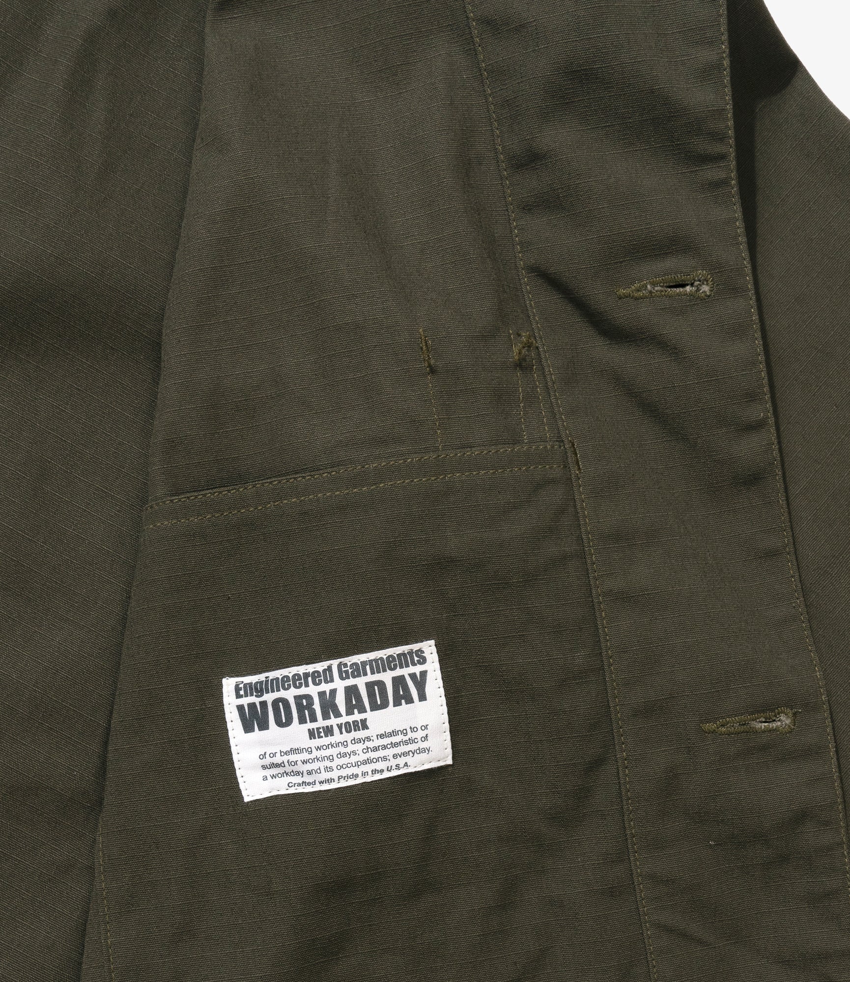 Utility Jacket - Olive Heavyweight Cotton Ripstop